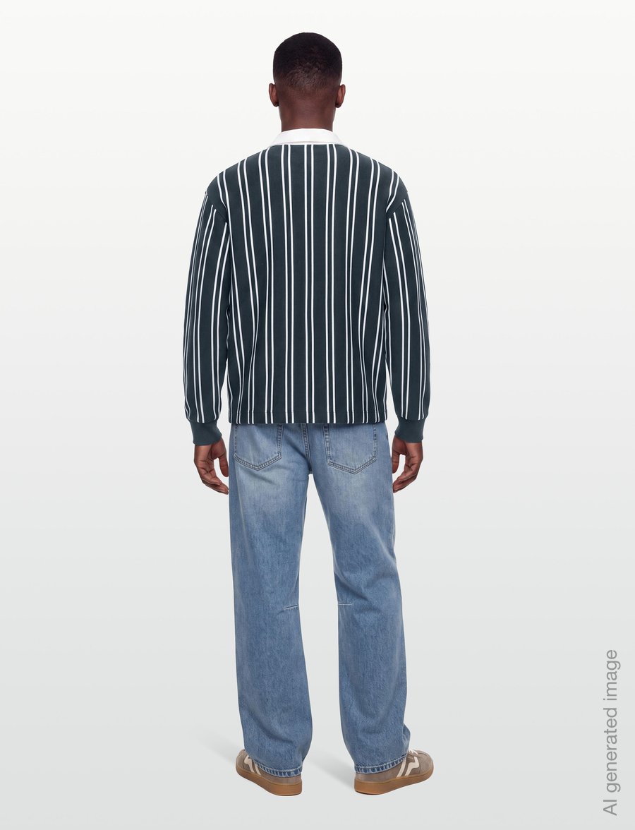 Lyle & Scott - Vertical Stripe Rugby - langermede - dark navy/ white - 4