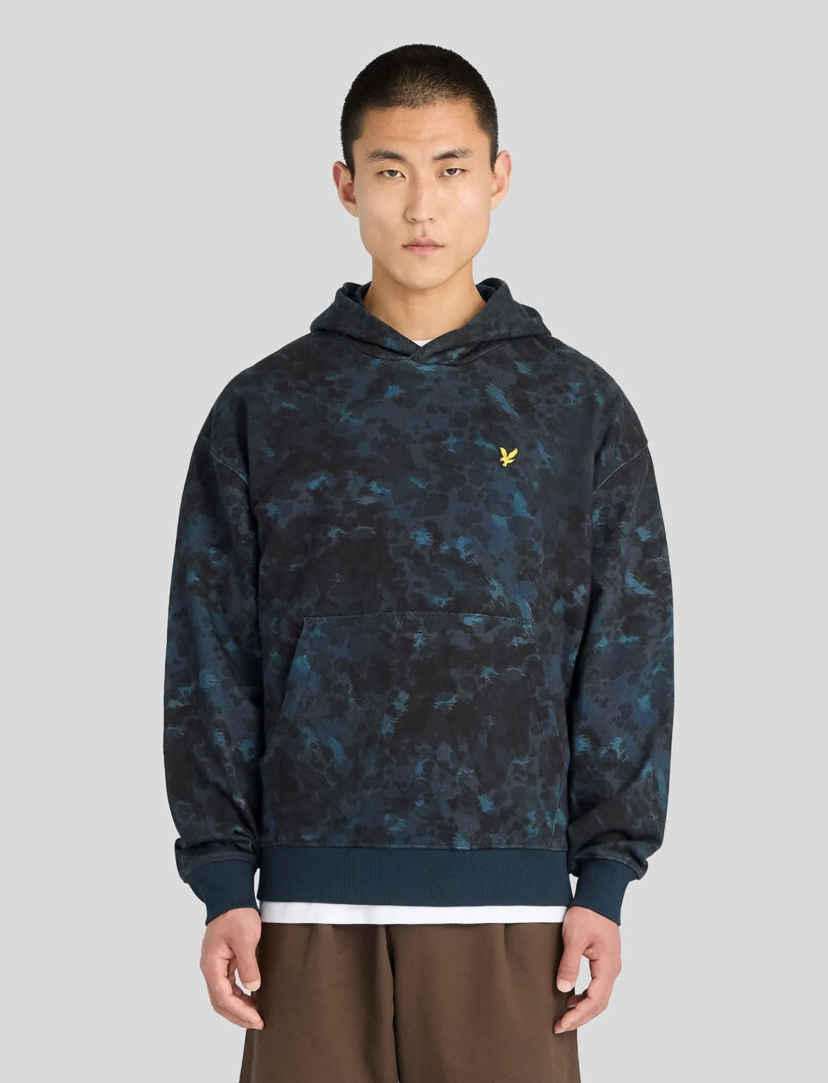 Lyle & Scott Digital Animal Print Pullover Hoodie - Riided - DARK NAVY / navy