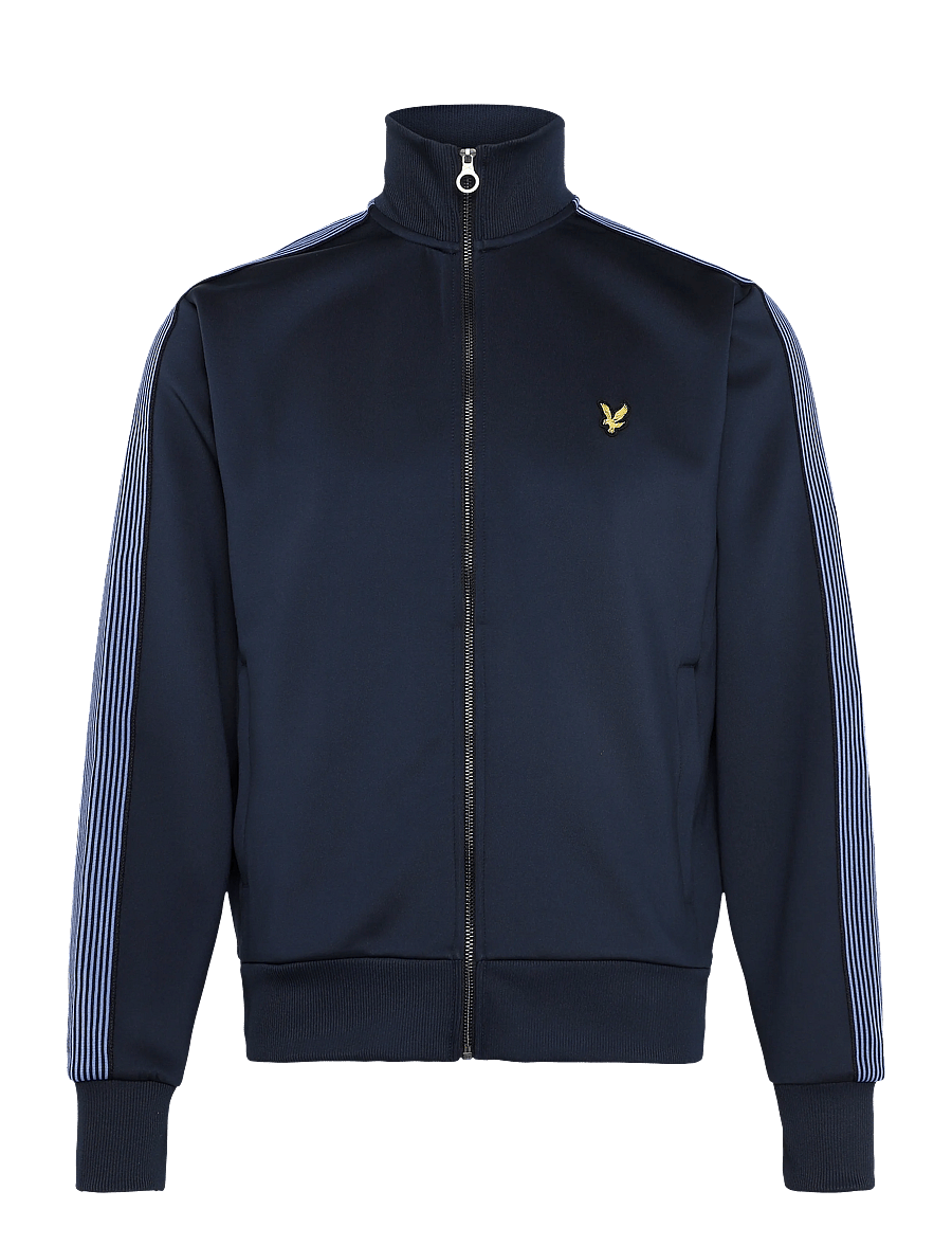 Lyle & Scott - Striped Taped Track Jacket - sweatshirts - dark navy - 0