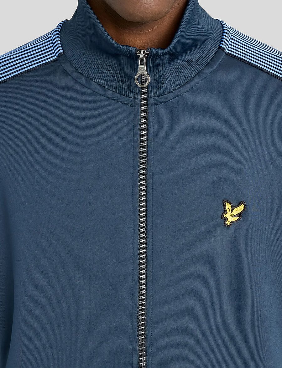 Lyle & Scott - Striped Taped Track Jacket - sweatshirts - dark navy - 5