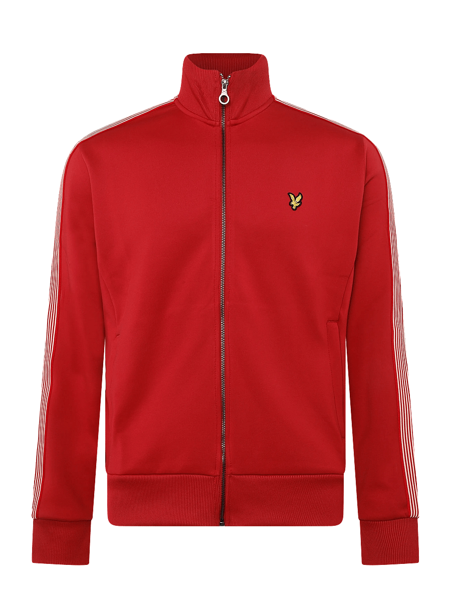 Lyle & Scott - Striped Taped Track Jacket - sügisjoped - garnet - 0