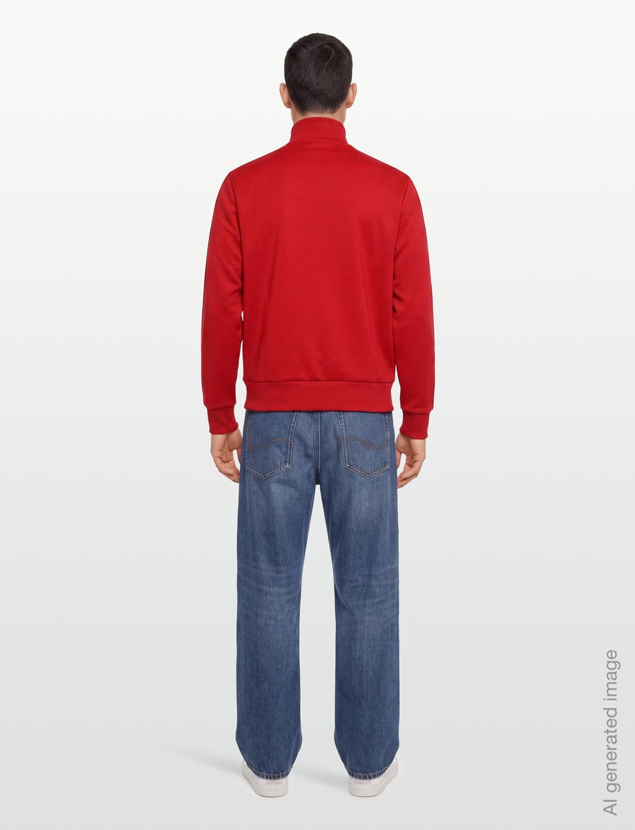Lyle & Scott - Striped Taped Track Jacket - sweatshirts - garnet - 4