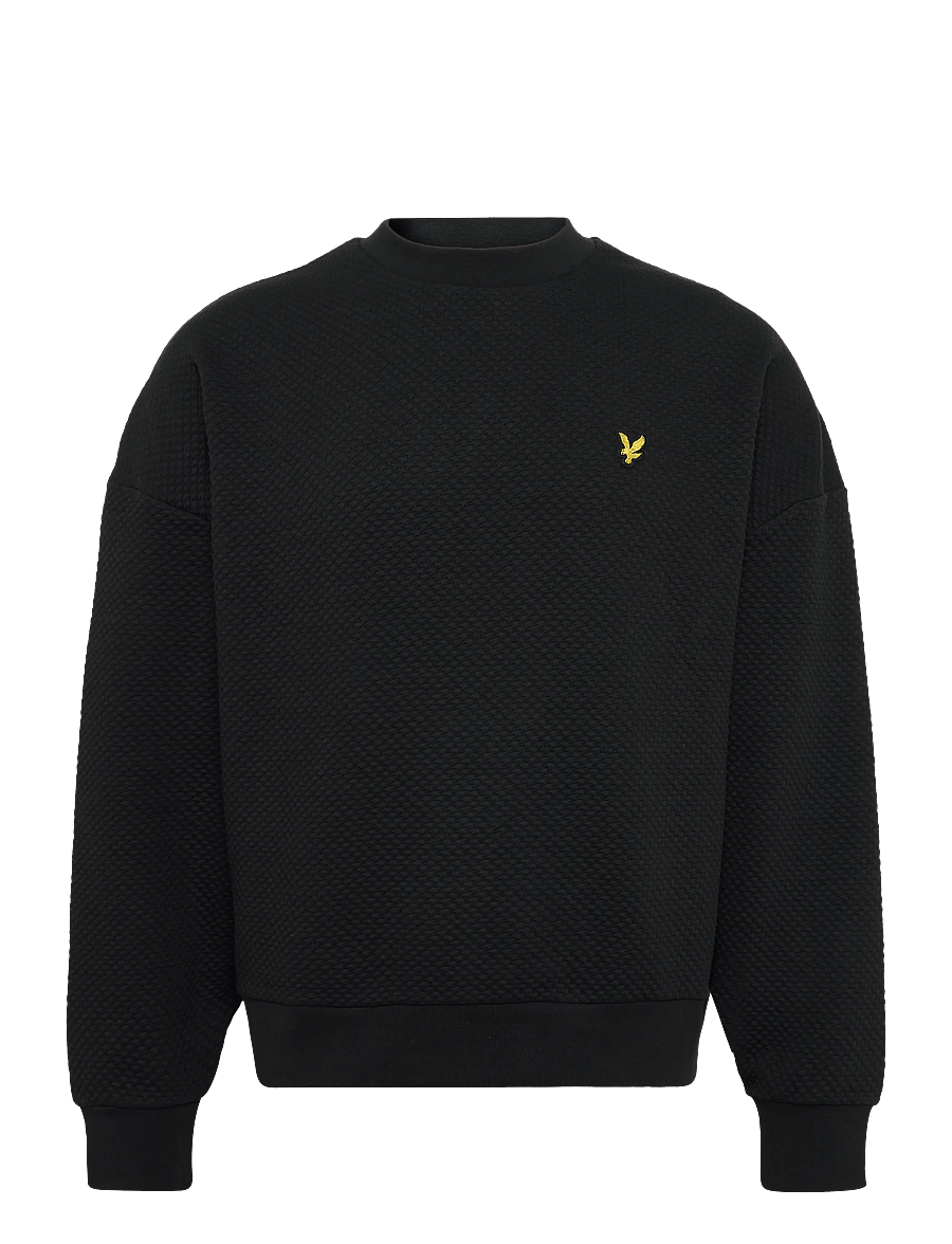 Lyle & Scott - Quilted Crewneck Sweatshirt - sweatshirts - jet black - 1