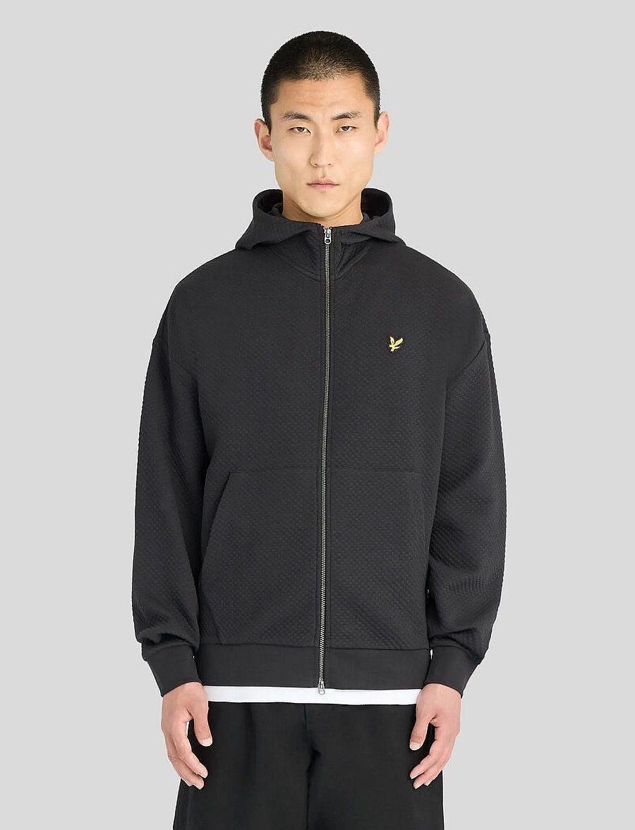 Lyle & Scott - Quilted Zip Through Hoodie - kapuzenpullover - jet black - 0
