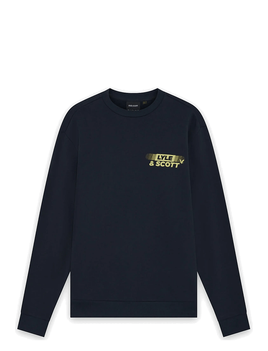 Lyle & Scott - Branded Repeat Graphic Sweatshirt - sweatshirts - dark navy - 1