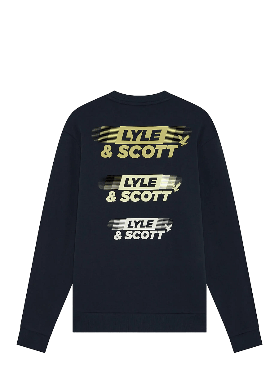 Lyle & Scott - Branded Repeat Graphic Sweatshirt - sweatshirts - dark navy - 2