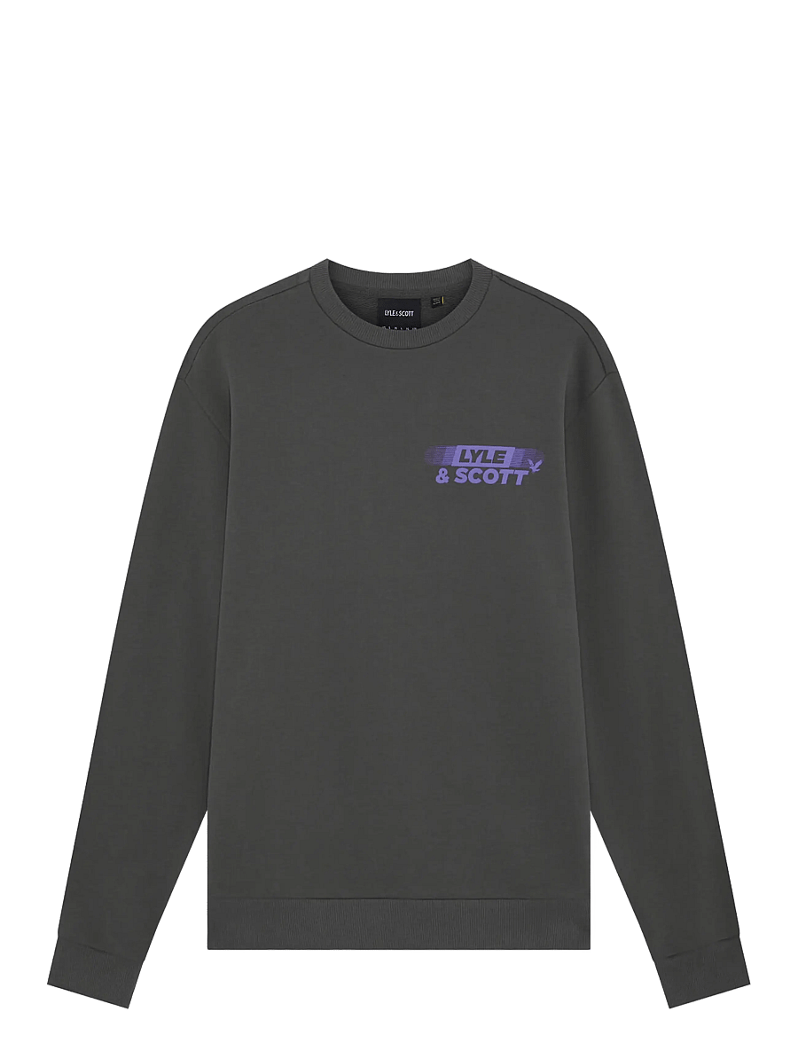 Lyle & Scott - Branded Repeat Graphic Sweatshirt - sweatshirts - gunmetal - 1