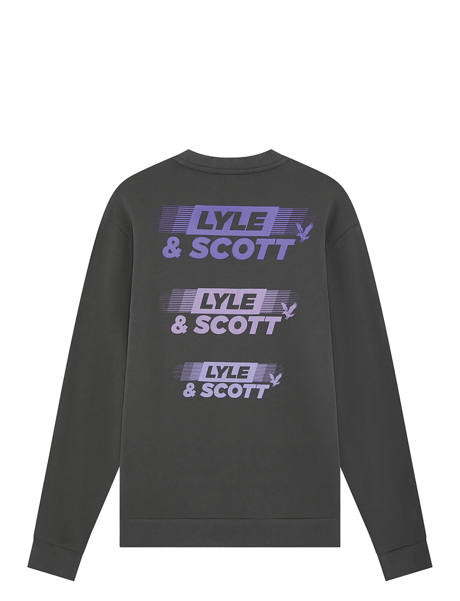 Lyle & Scott - Branded Repeat Graphic Sweatshirt - sweatshirts - gunmetal - 2