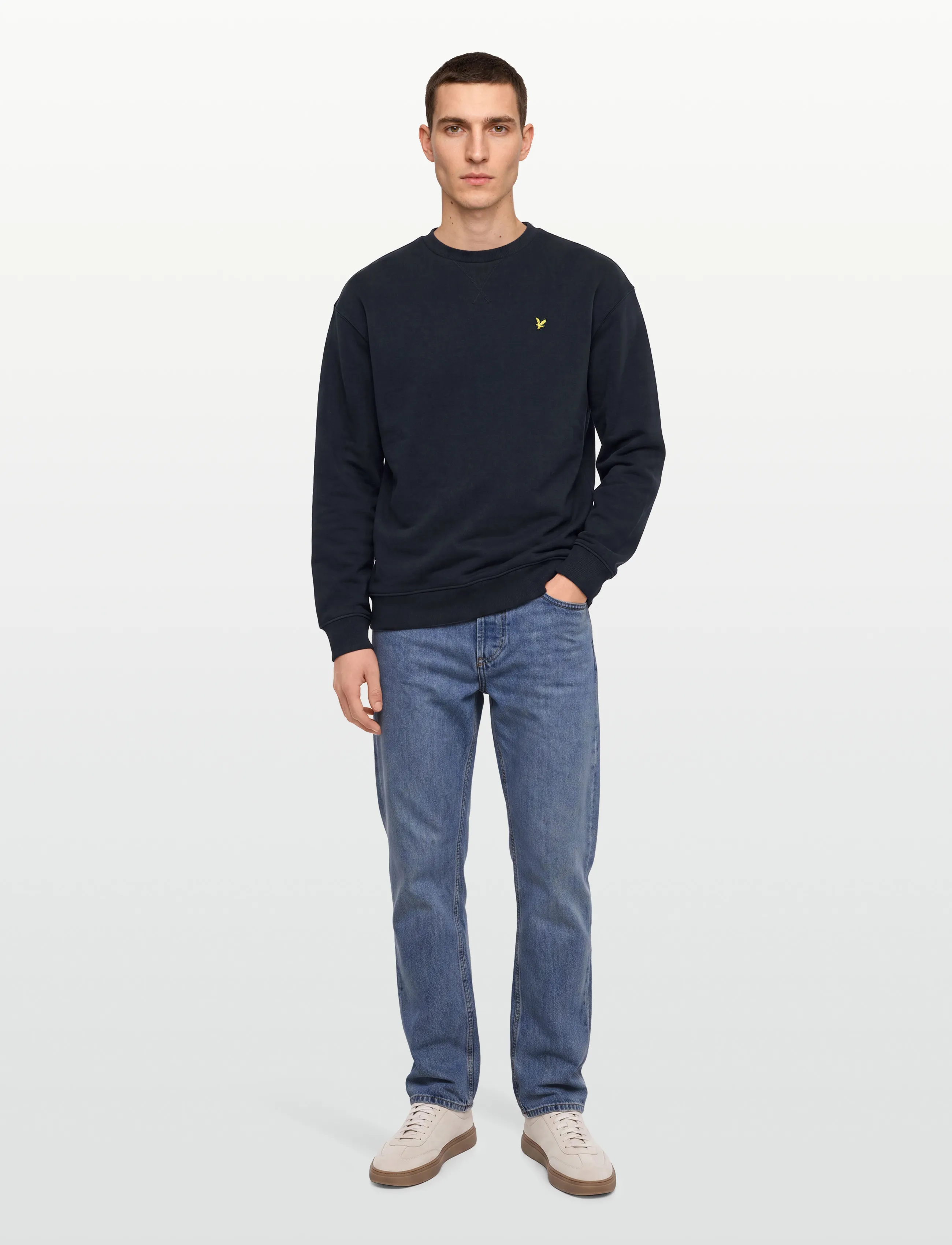 Lyle & Scott Heavyweight Loopback Crewneck Sweatshirt, S, Sweatshirts Hoodies, Marineblau - Sweatshirts, Männerswear