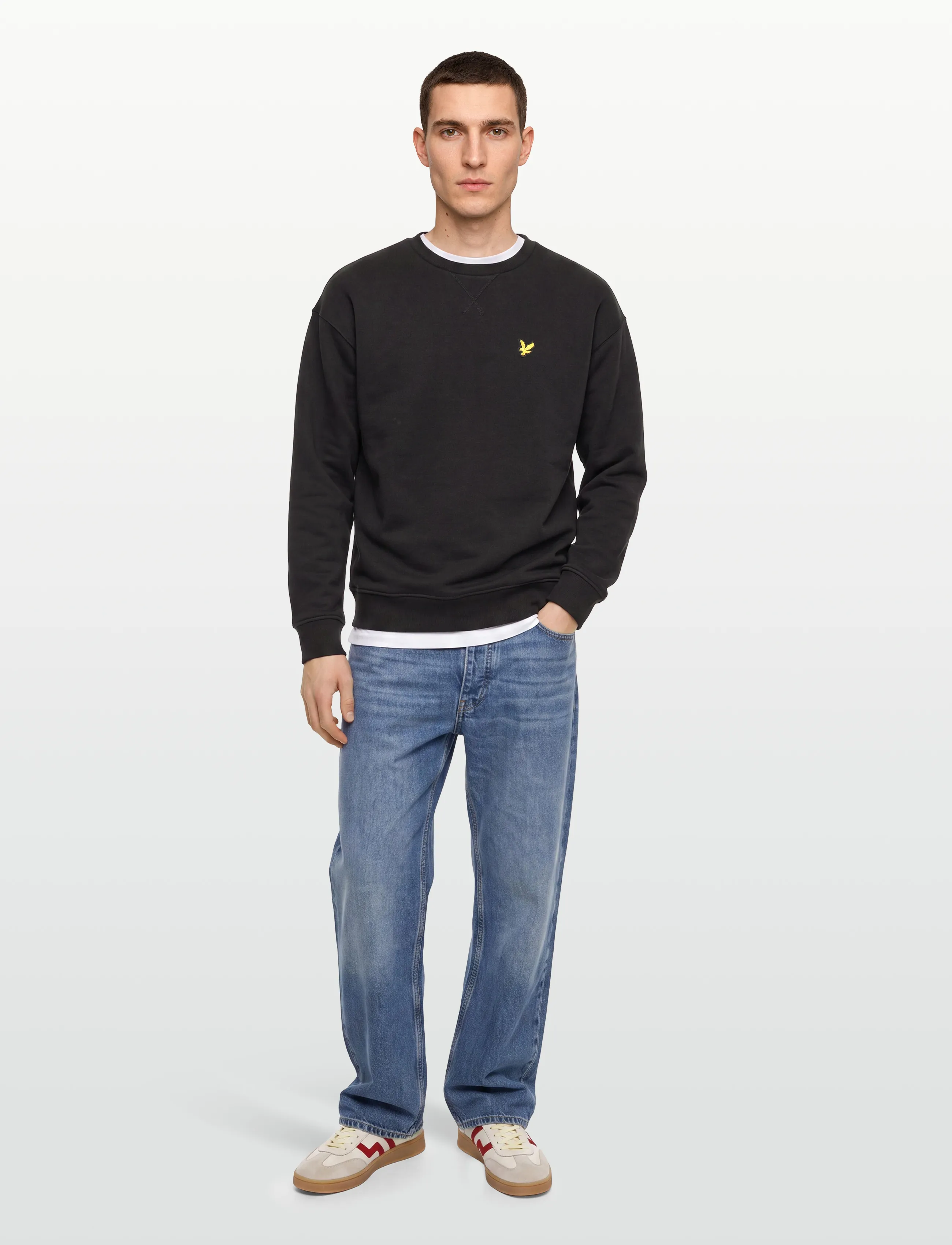Lyle & Scott Heavyweight Loopback Crewneck Sweatshirt, S, Sweatshirts Hoodies, Schwarz - Sweatshirts, Männerswear