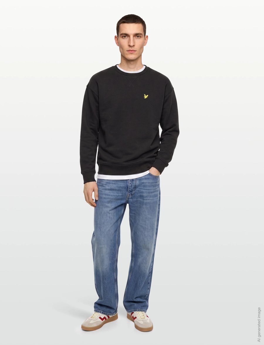 Lyle & Scott - Heavyweight Loopback Crewneck Sweatshirt - sweatshirts - jet black - 0