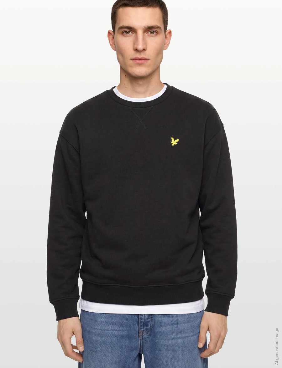 Lyle & Scott - Heavyweight Loopback Crewneck Sweatshirt - sweatshirts - jet black - 3