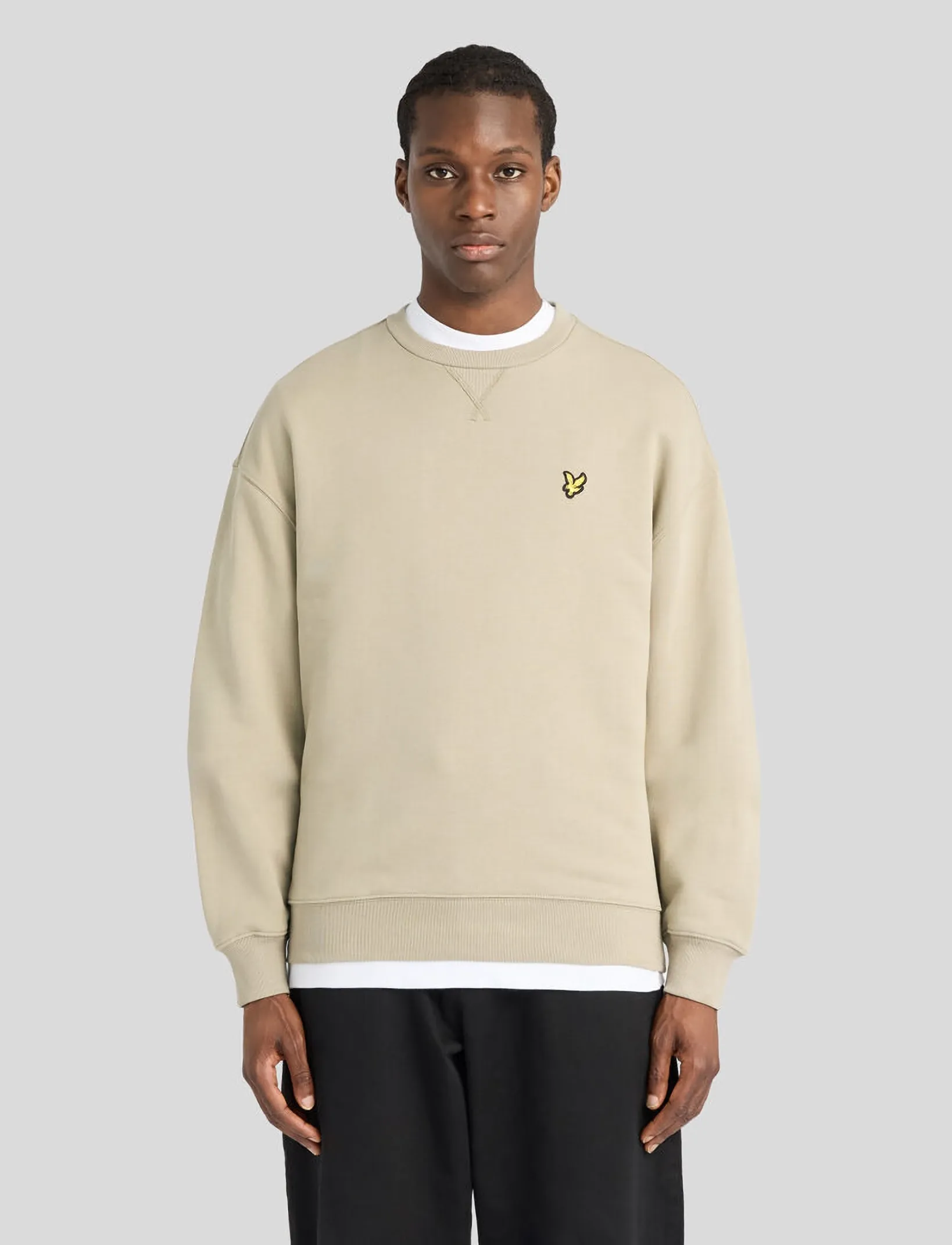 Lyle & Scott Heavyweight Loopback Crewneck Sweatshirt - Sweatshirts - KHAKI SMOKE / khaki/green