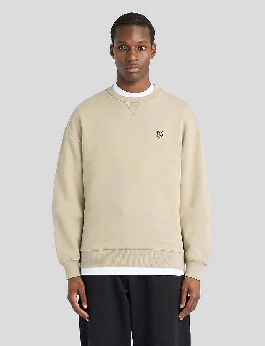 Lyle & Scott - Heavyweight Loopback Crewneck Sweatshirt - sweatshirts - khaki smoke - 0