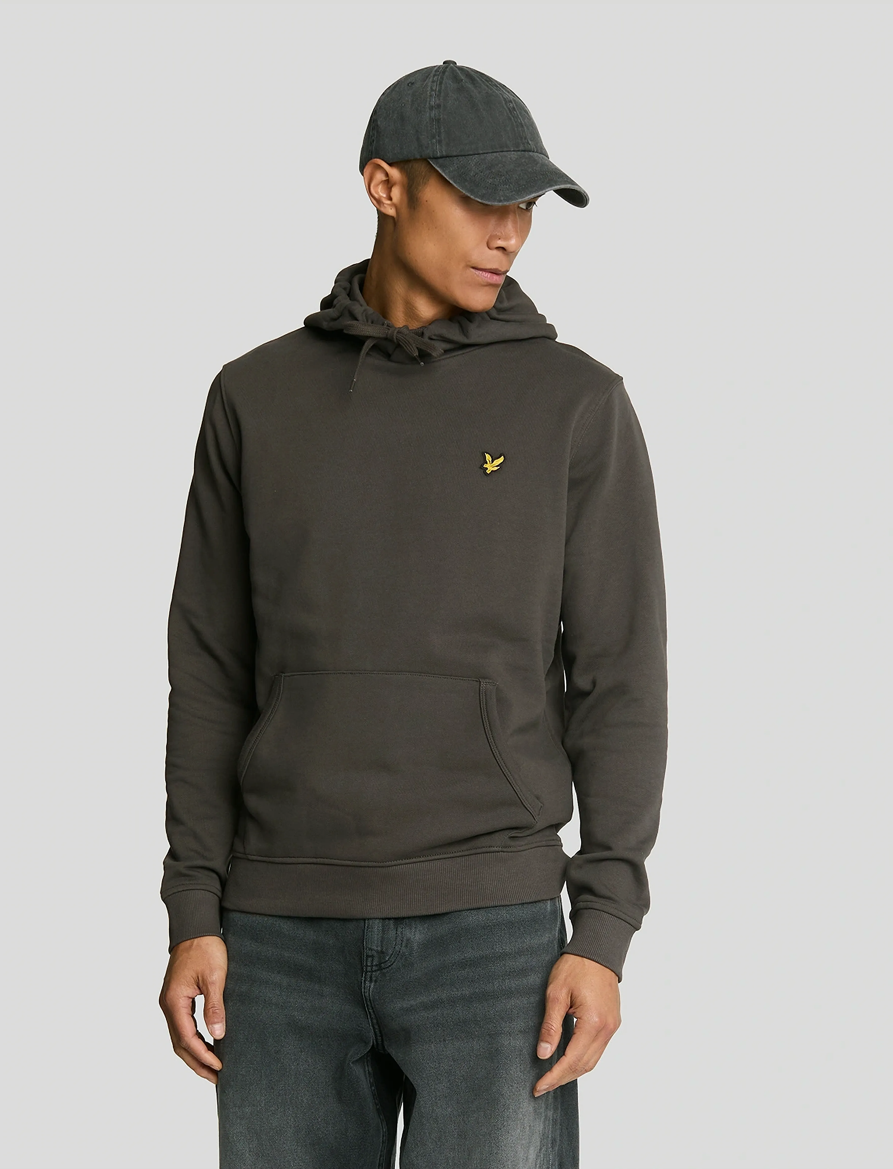 Lyle & Scott Pullover Hoodie - Kläder - W635 GUNMETAL / black