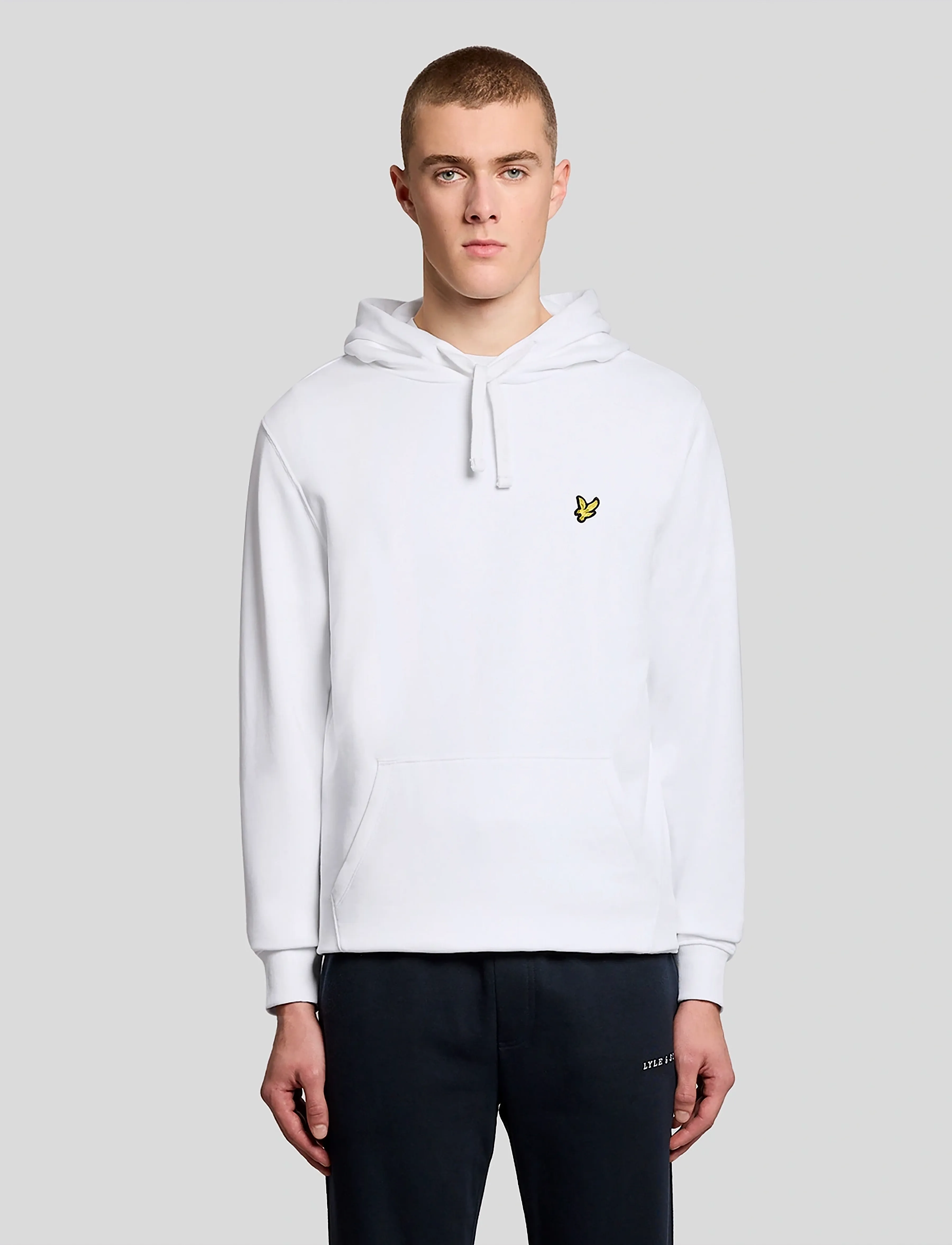 Lyle & Scott Pullover Hoodie, Mænd, Pullover Hættetrøje, Hvid, Str: S