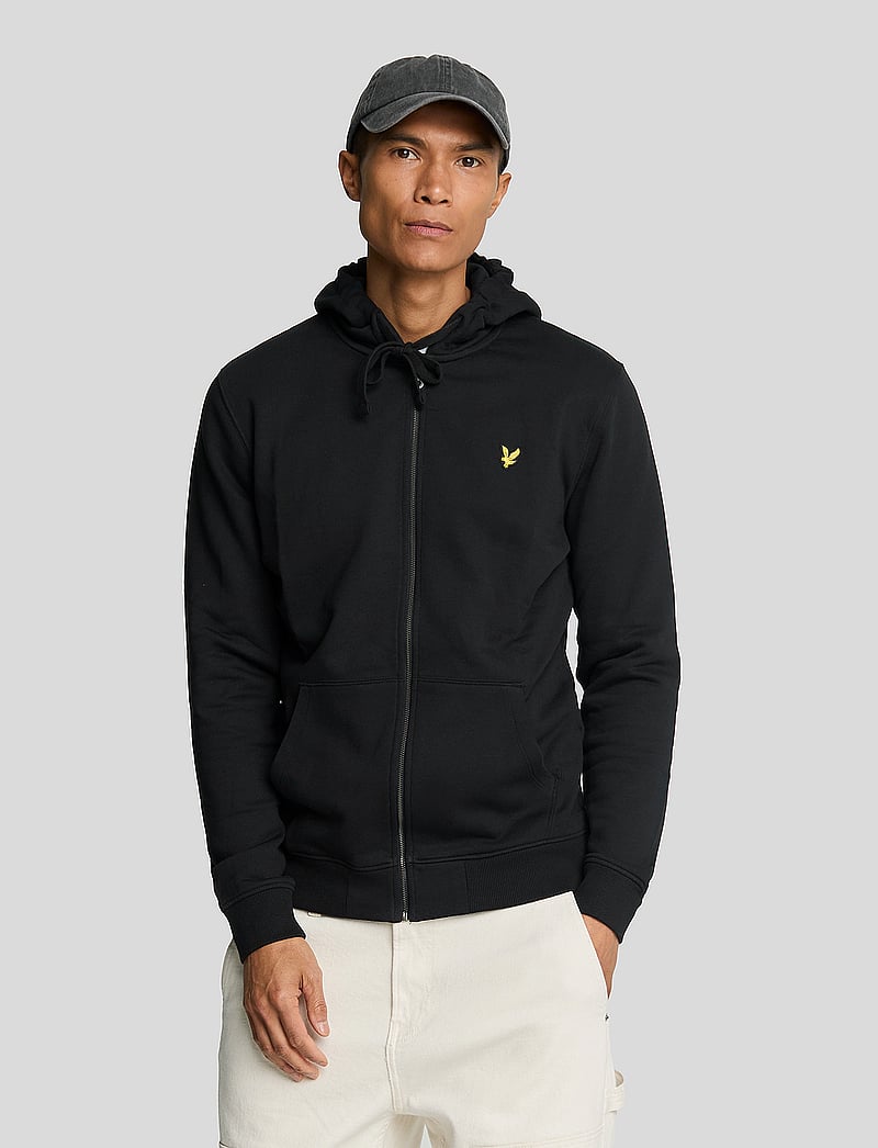 Lyle & Scott - Zip Through Hoodie - hoodies - jet black - 0