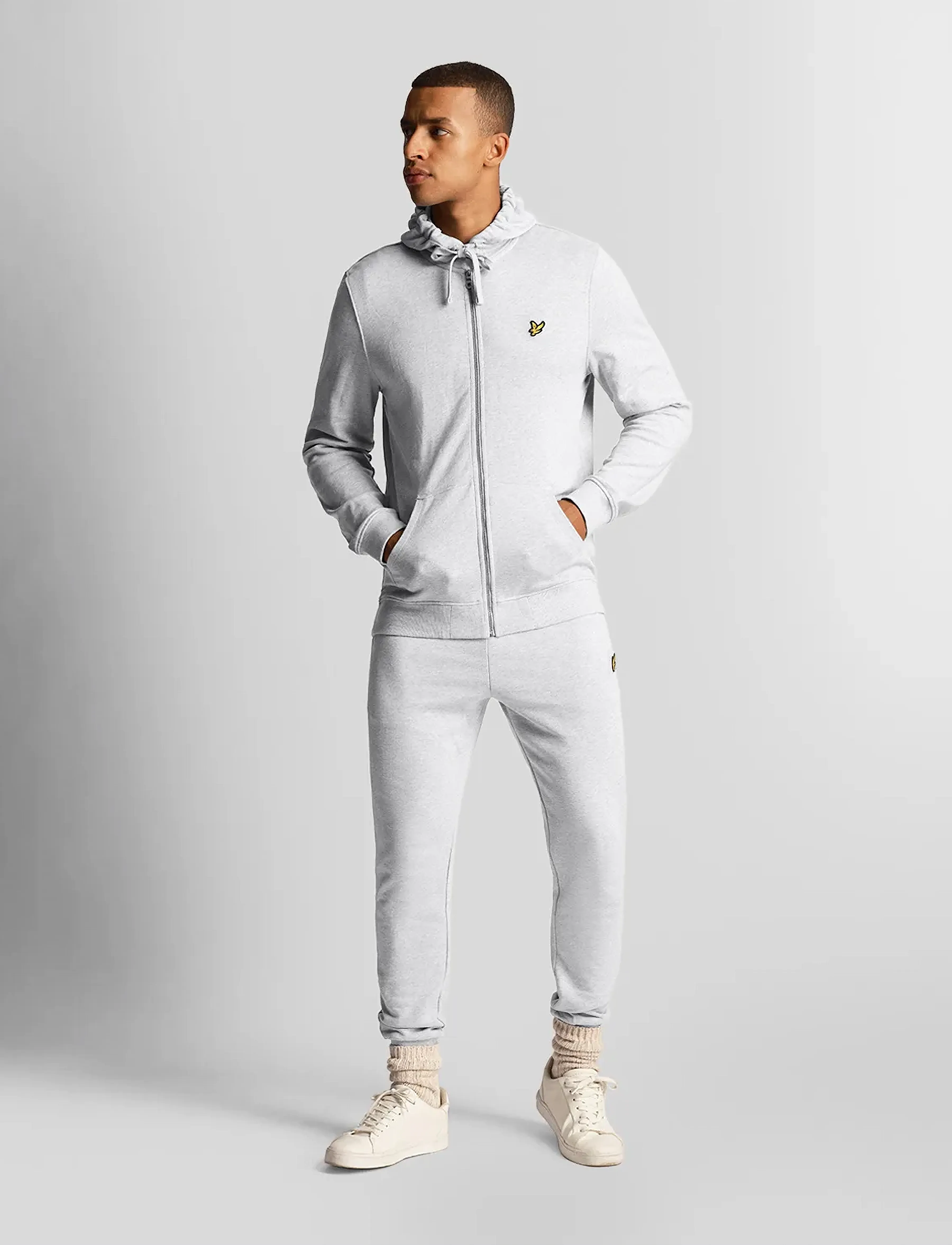 Lyle & Scott - Zip Through Hoodie - hoodies - light grey marl - 4