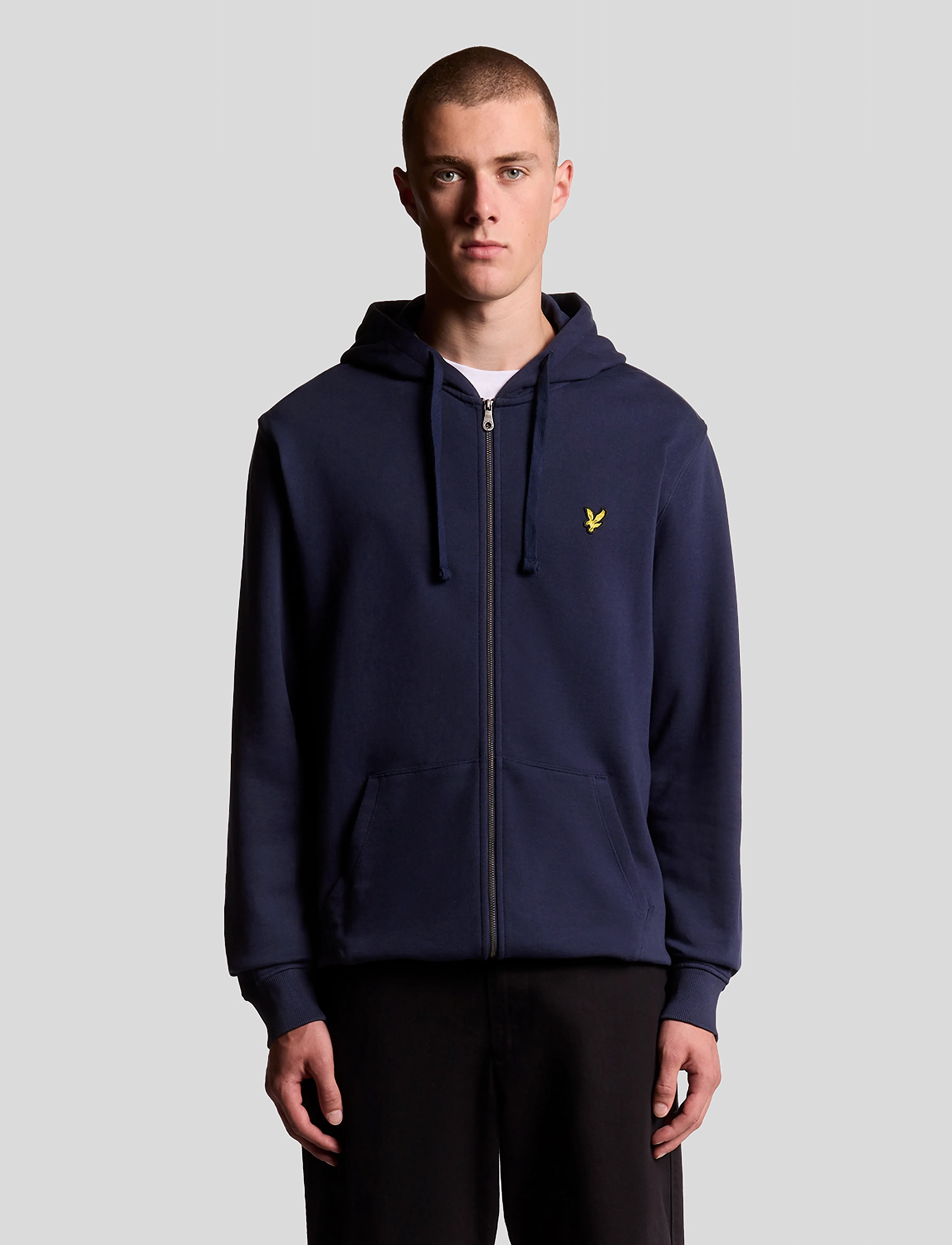 Lyle & Scott Zip Through Hoodie, Mænd, Lynlåshættetrøje, Navy, Str: XXL