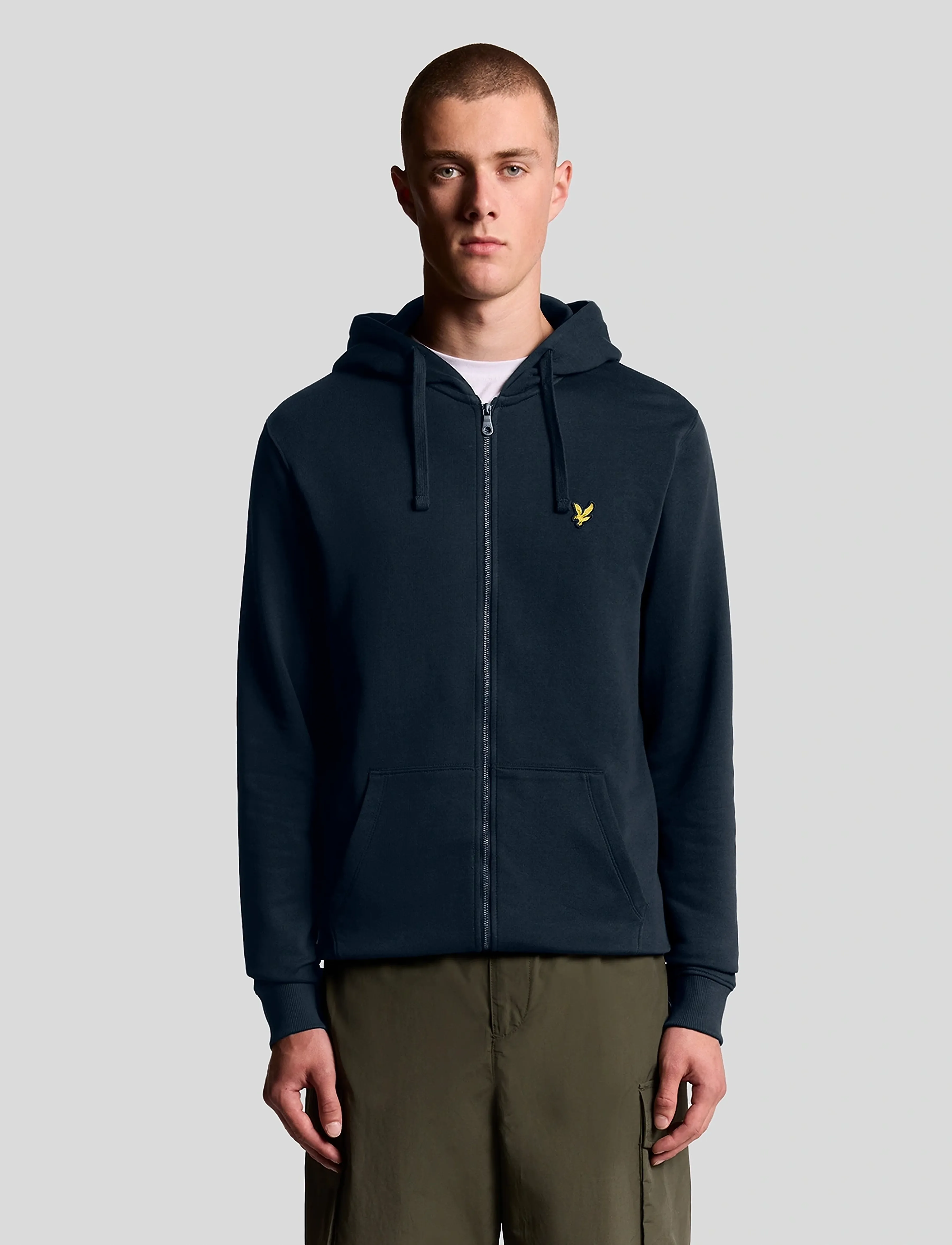 Lyle & Scott Zip Through Hoodie, Mænd, Lynlåshættetrøje, Navy, Str: XL