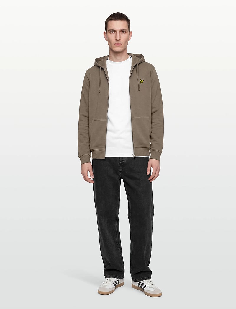Lyle & Scott - Zip Through Hoodie - kapuzenpullover - x569 khaki ash - 0