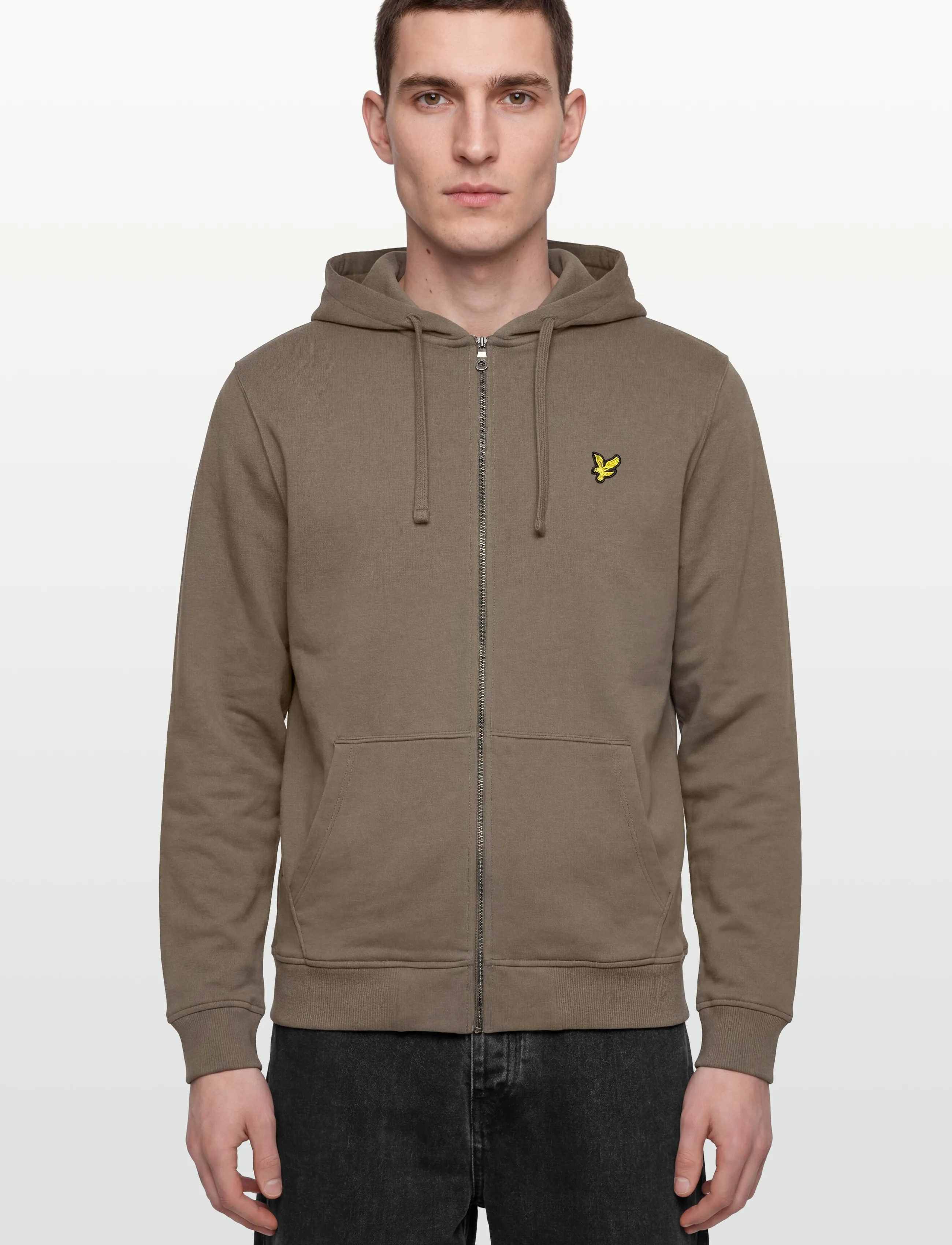 Lyle & Scott - Zip Through Hoodie - hoodies - x569 khaki ash - 3