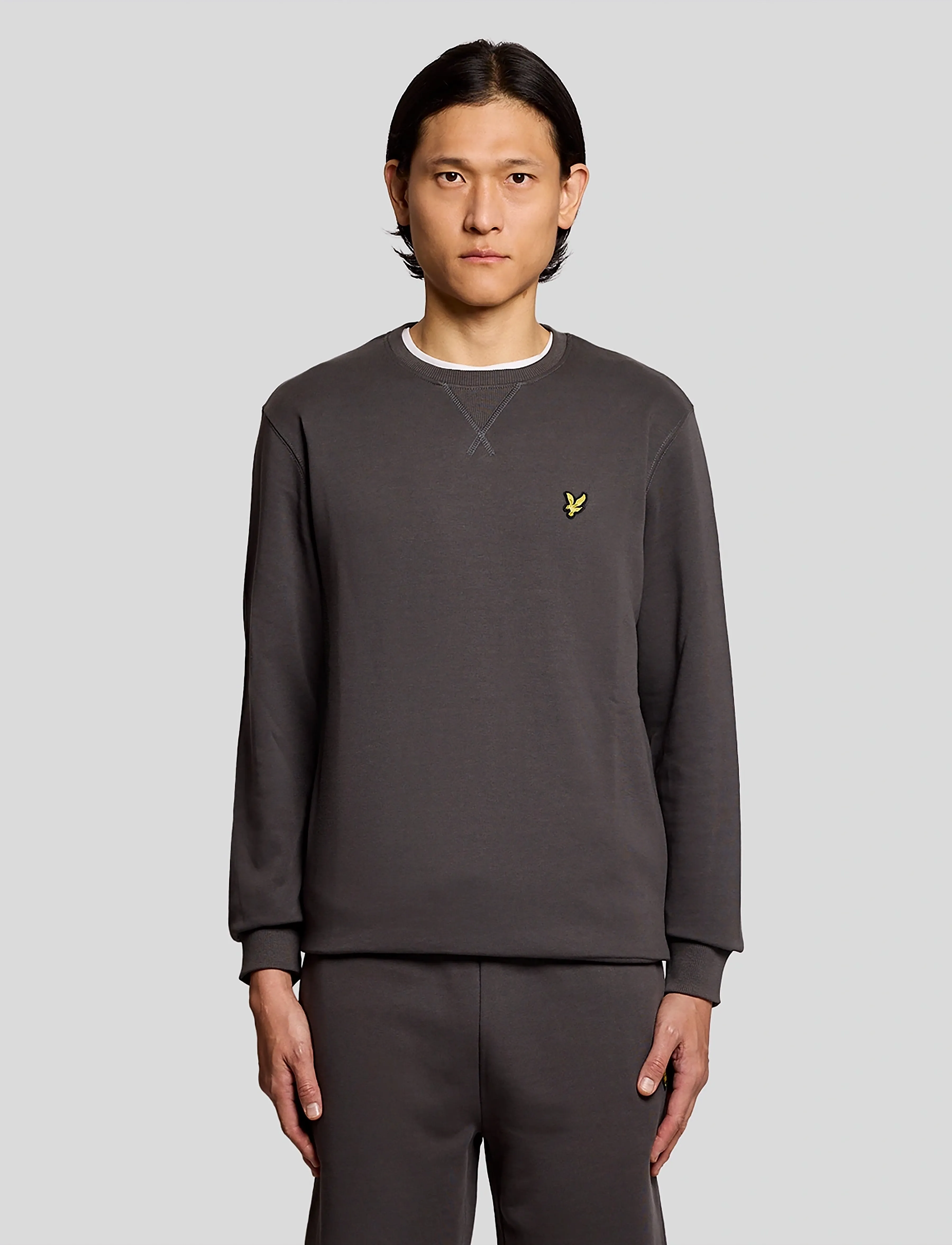 Lyle & Scott Crew Neck Sweatshirt - Sweatshirts - W635 GUNMETAL / brown