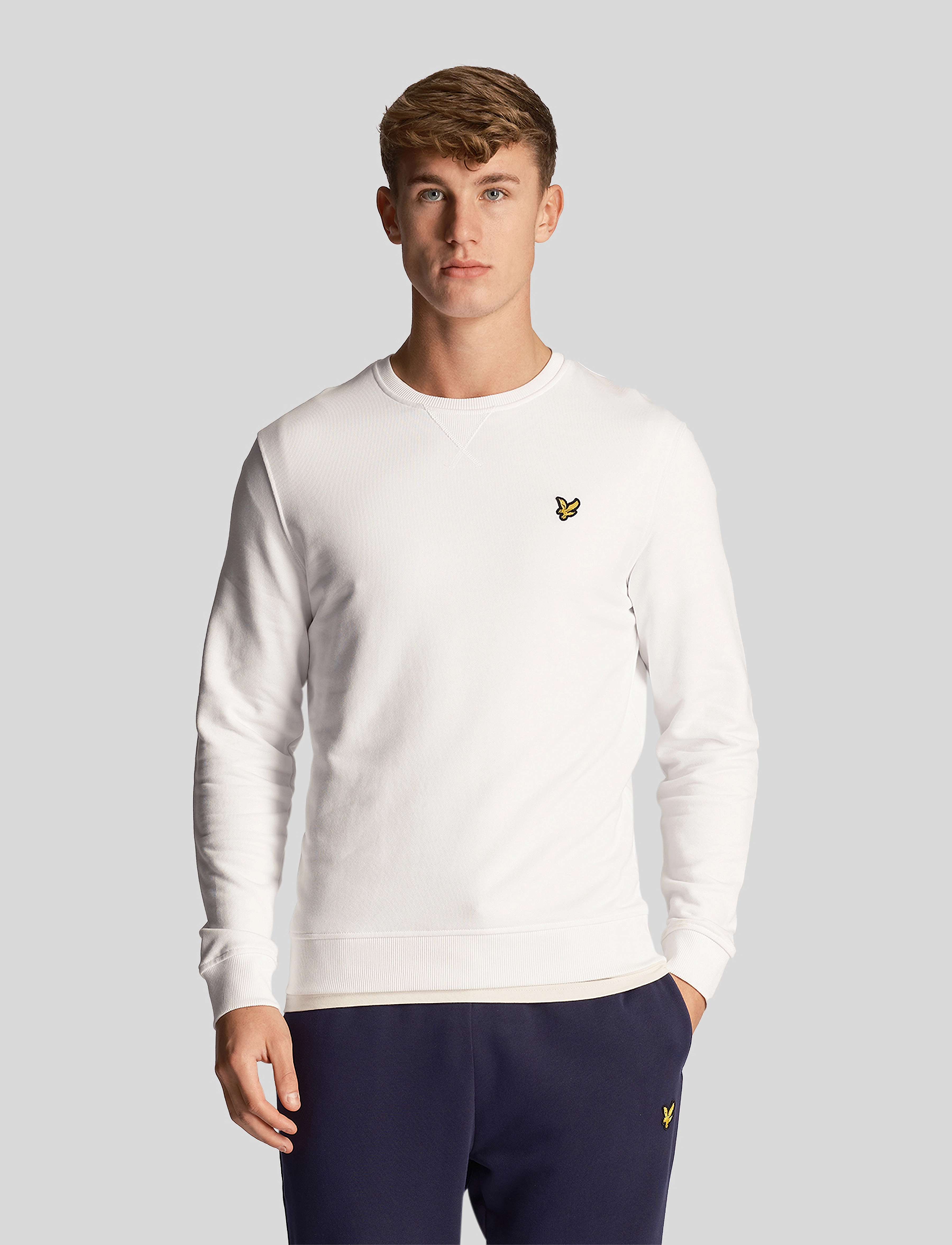 Lyle & Scott Crew Neck Sweatshirt, Mænd, Crew Neck Sweatshirt, Hvid, Str: XXL