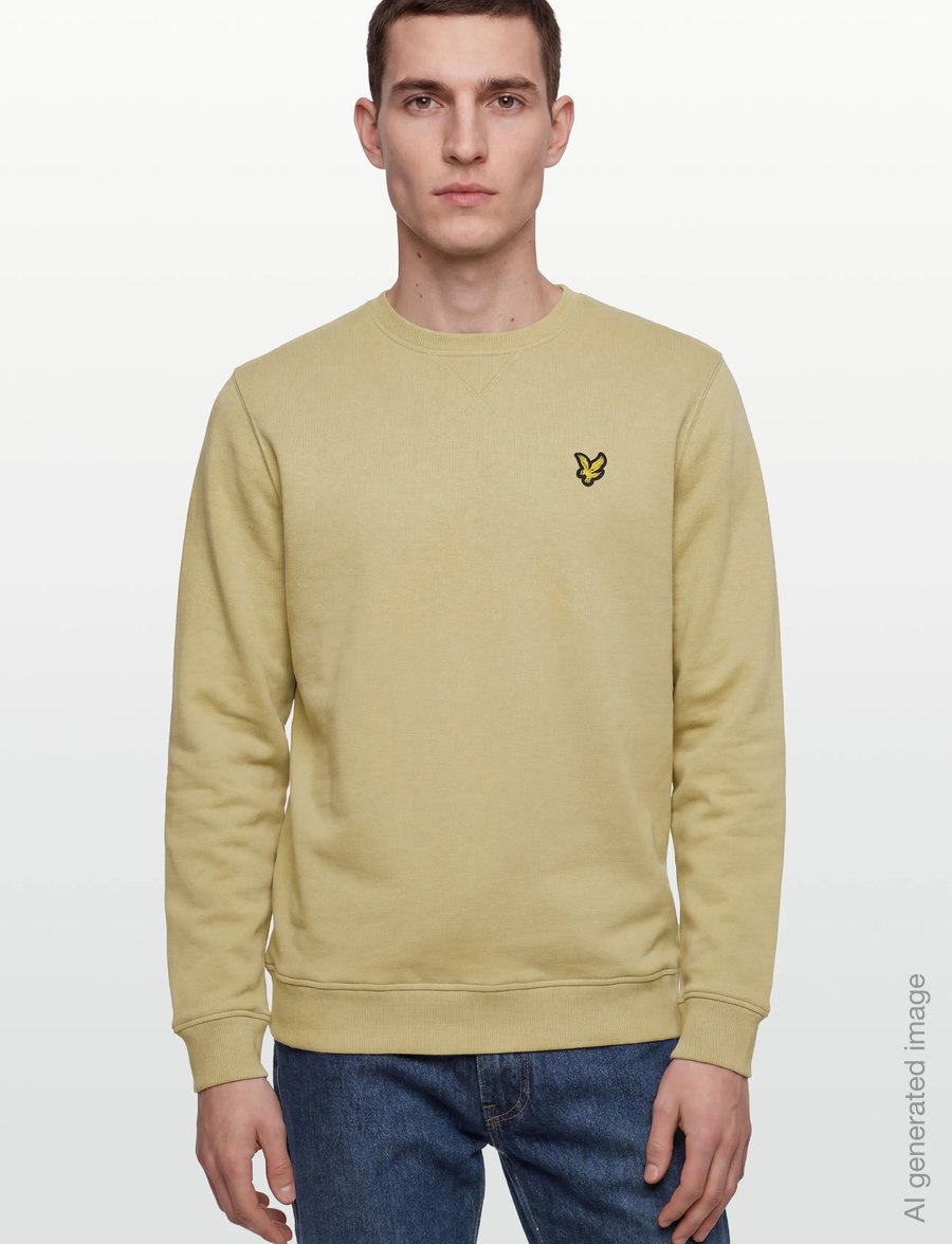 Lyle & Scott - Crew Neck Sweatshirt - dressipluusid - y119 herb green - 3