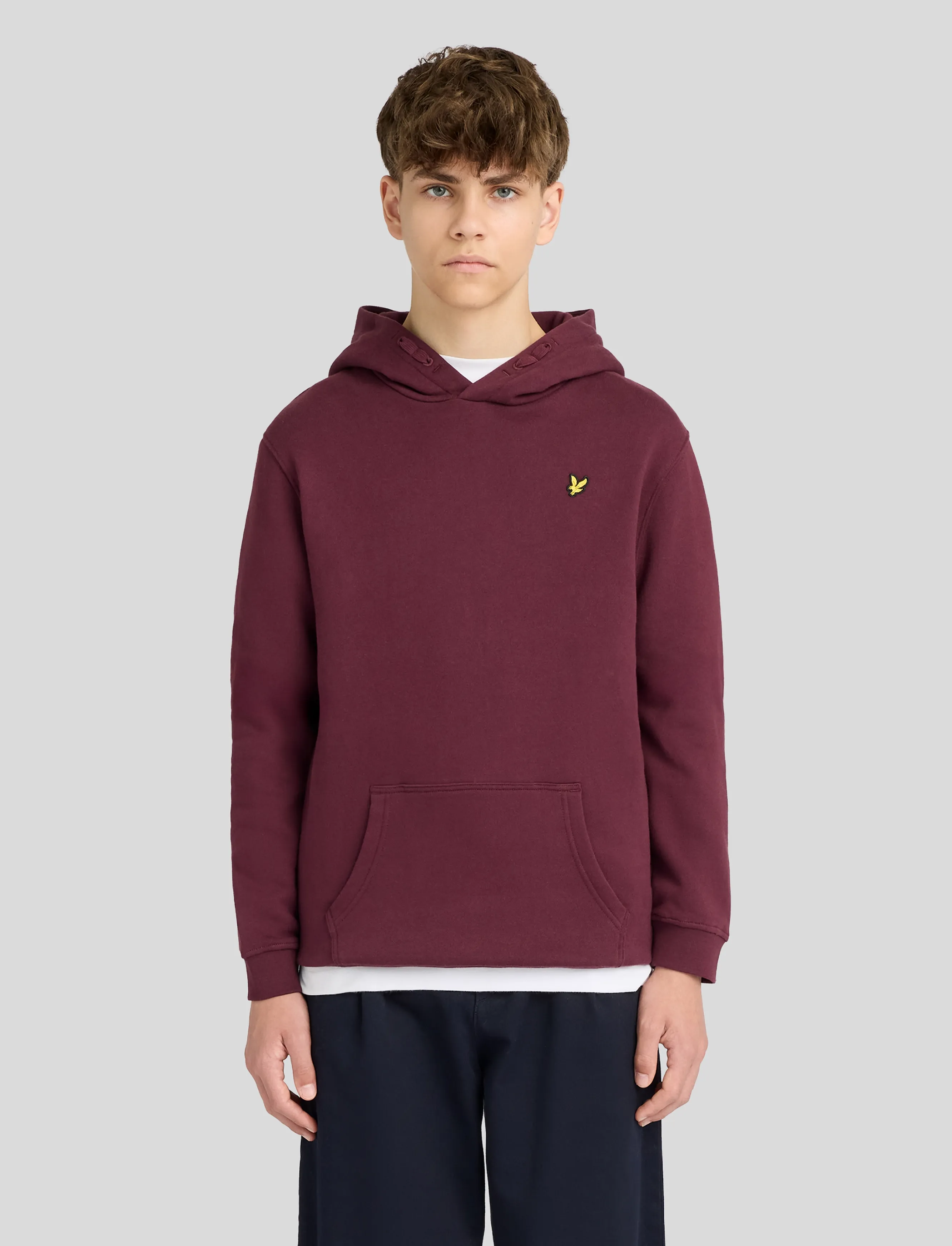 Lyle & Scott - Brush Back Pullover Hoodie - kapuutsiga pusad - burgundy - 3
