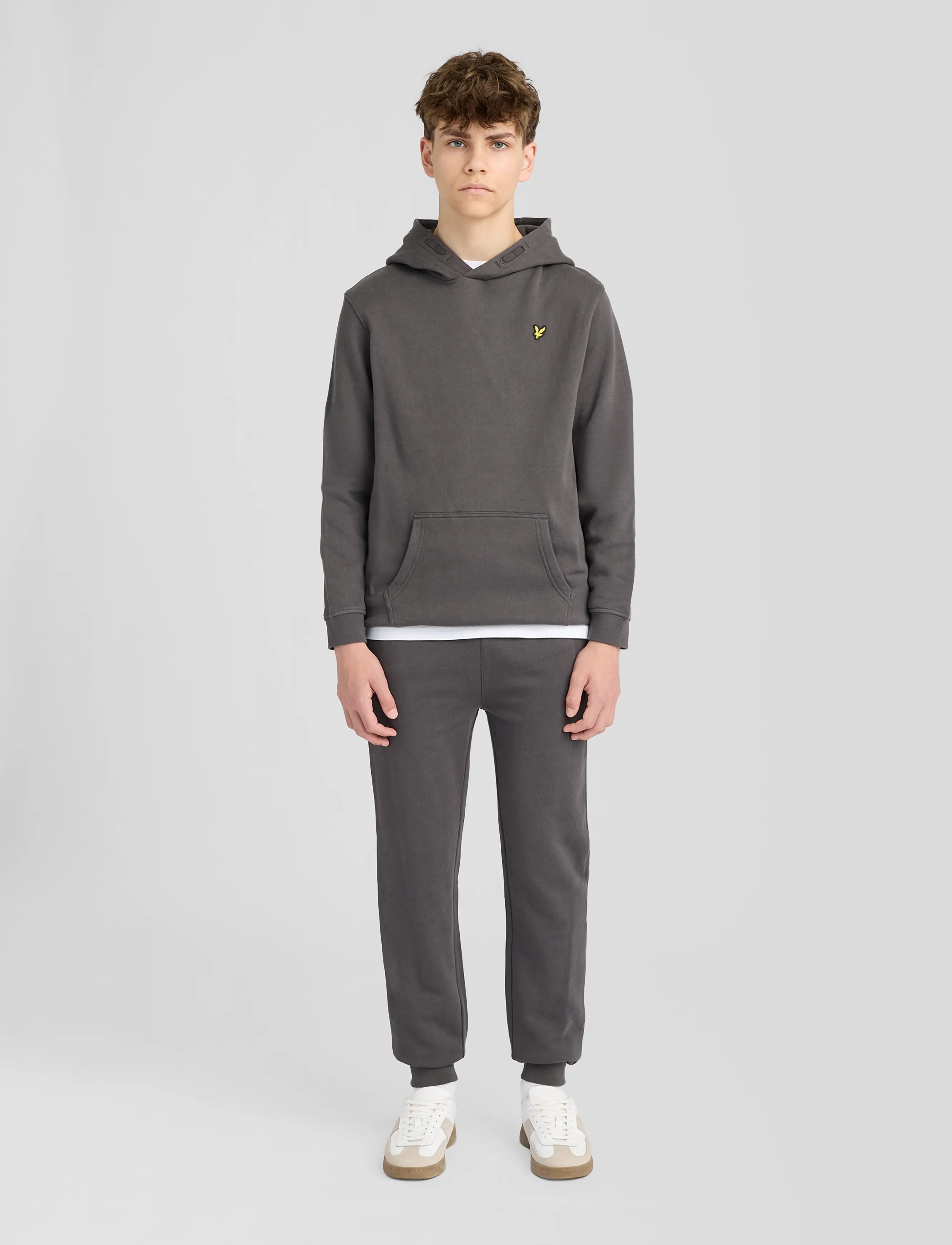 Lyle & Scott Brush Back Pullover Hoodie - Kapuutsiga pusad - GUNMETAL / grey