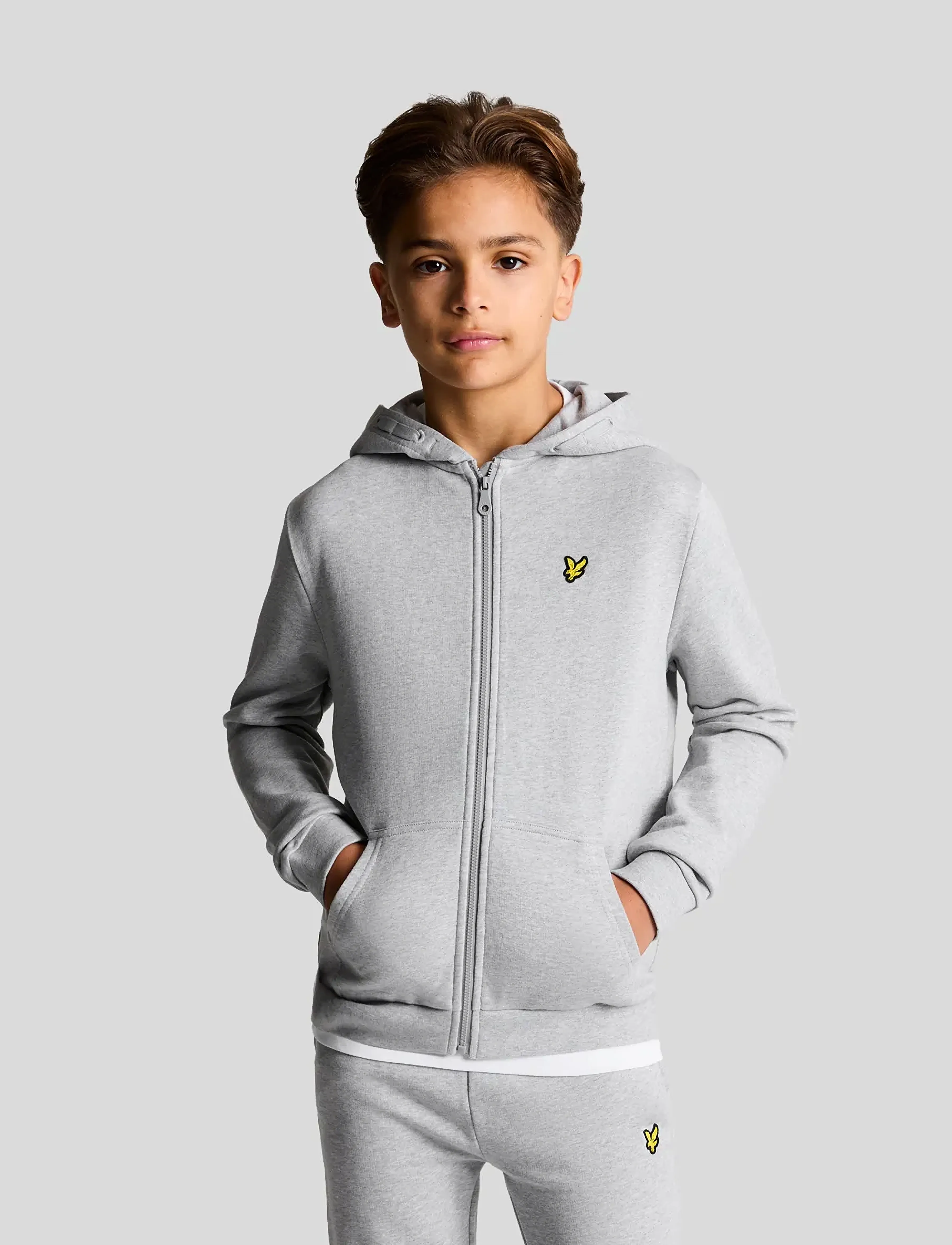 Lyle & Scott Zip Through Hoodie, 128-134, Grey, Sweatshirts & Hættetrøjer > Hættetrøjer, Børn