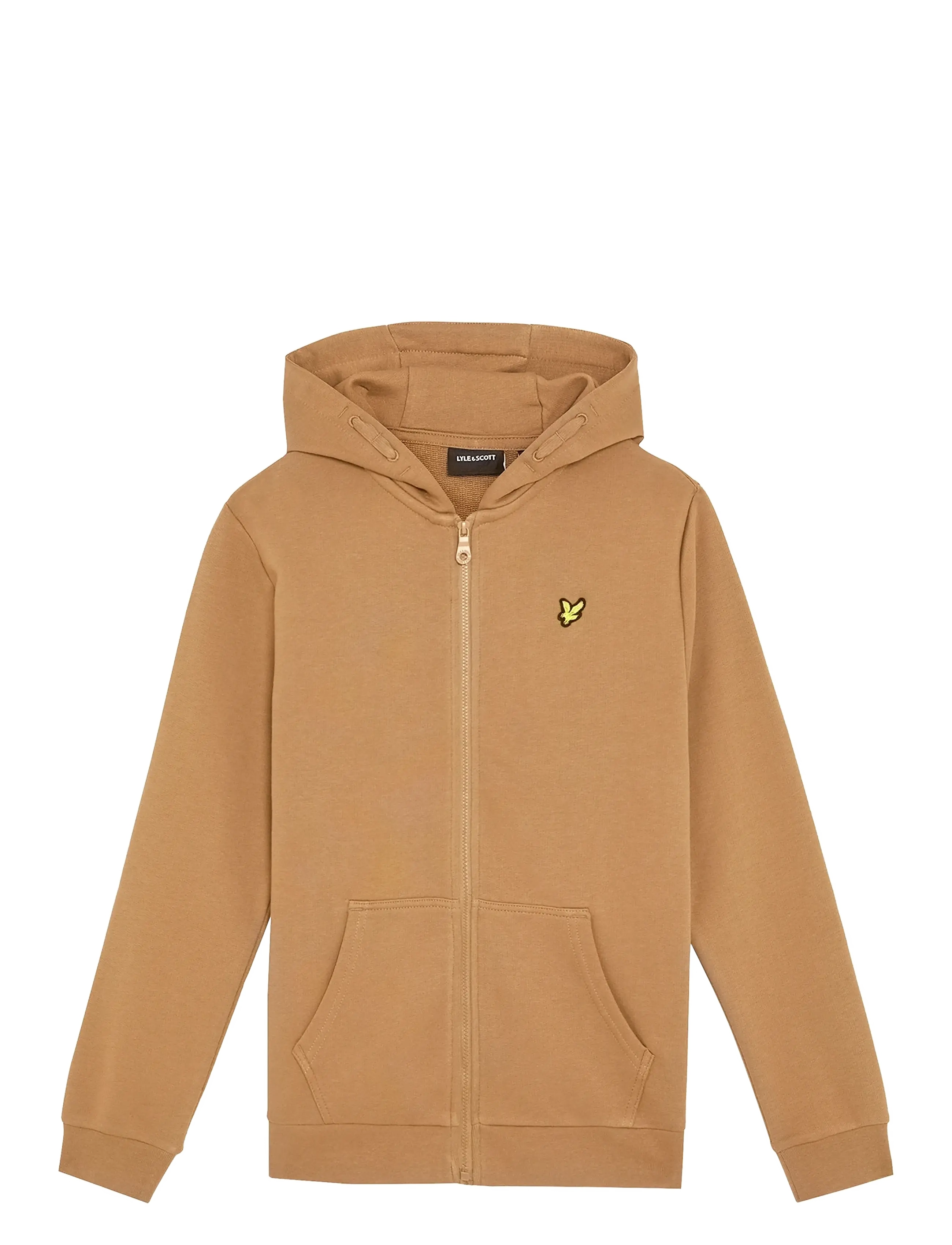 Lyle & Scott Zip Through Hoodie, 134-140, Brown, Sweatshirts & Hættetrøjer > Hættetrøjer, Børn
