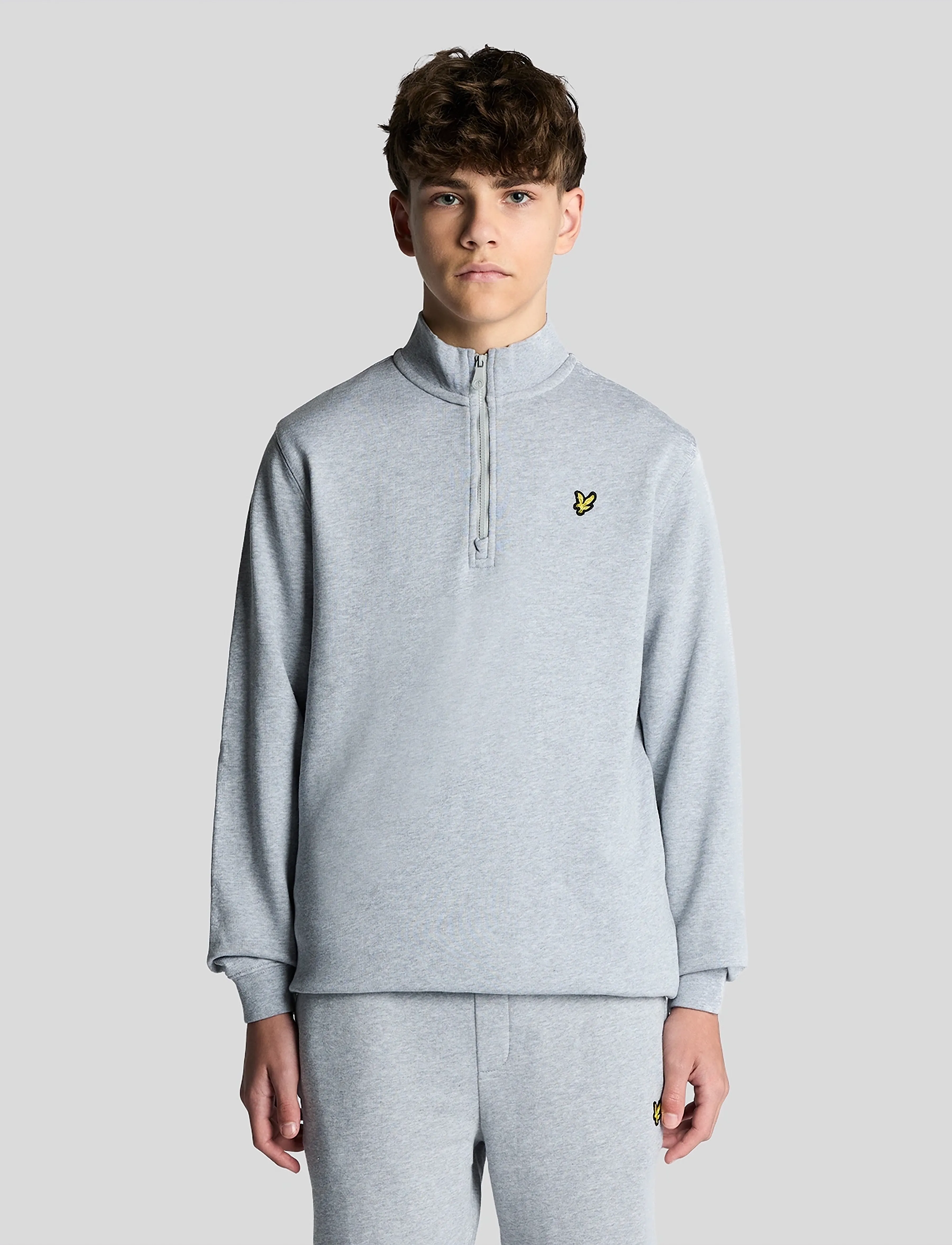 Lyle & Scott Quarter Zip Pullover - Sweatshirts - D24 LIGHT GREY MARL / grey