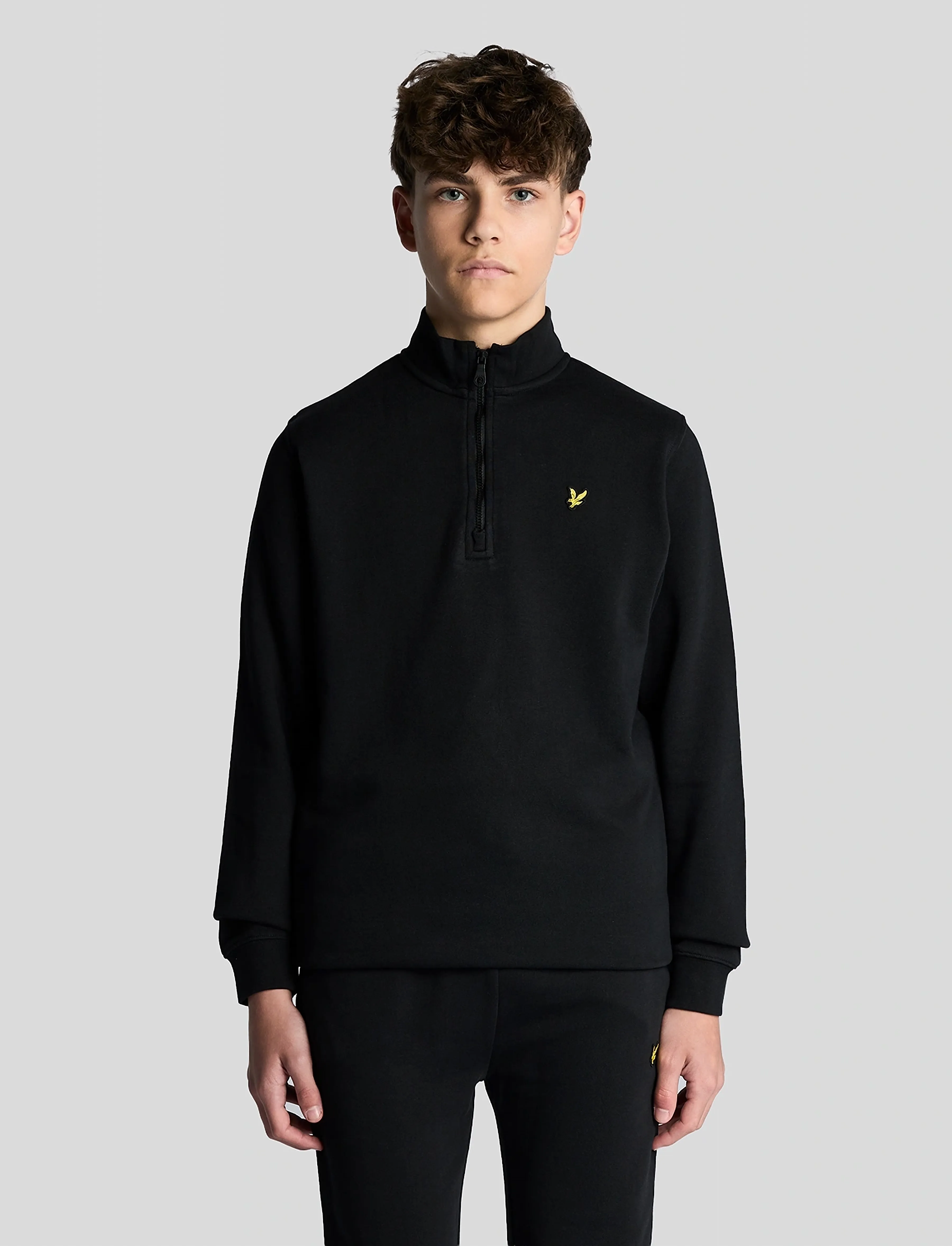 Lyle & Scott Quarter Zip Pullover, 122-128, Black, Strik > Pullovere, Børn