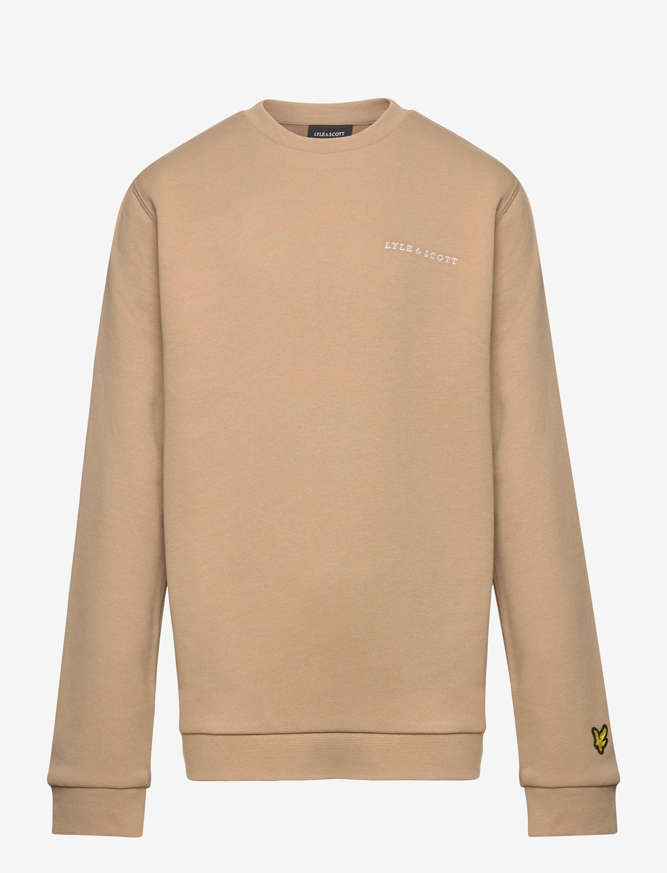 Lyle & Scott - Script Crew Neck Sweatshirt - herbstliche kleidung - w122 sand storm - 0