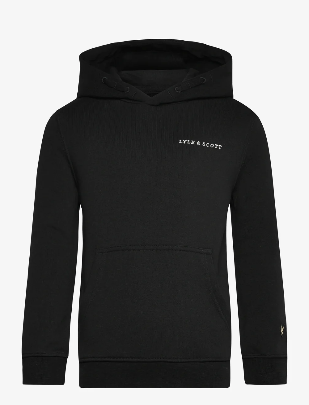 Lyle & Scott - Script Embroidered Hoodie - huvtröjor - z865 jet black - 0