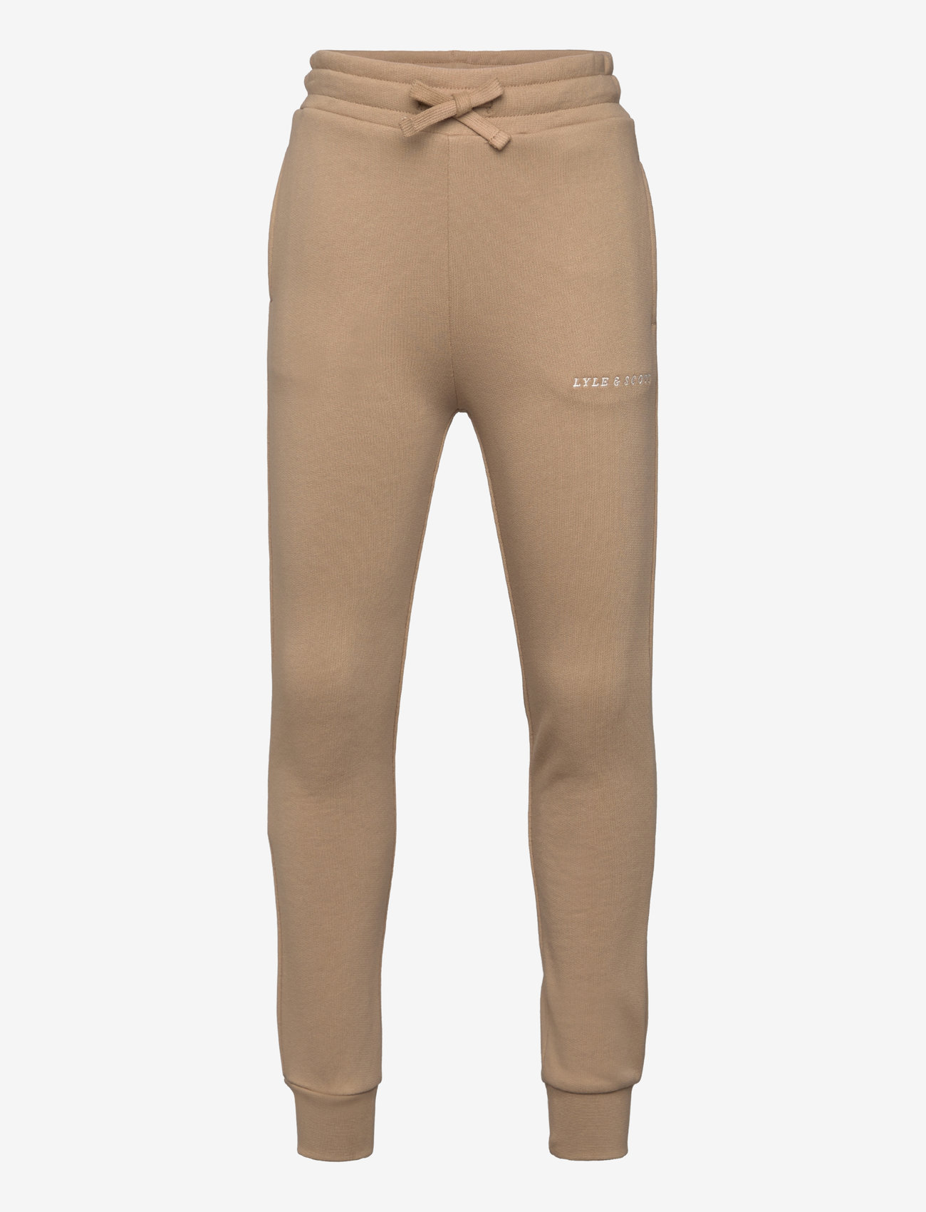 Lyle & Scott - Script Embroidered Sweatpant - efterårstøj - w122 sand storm - 0