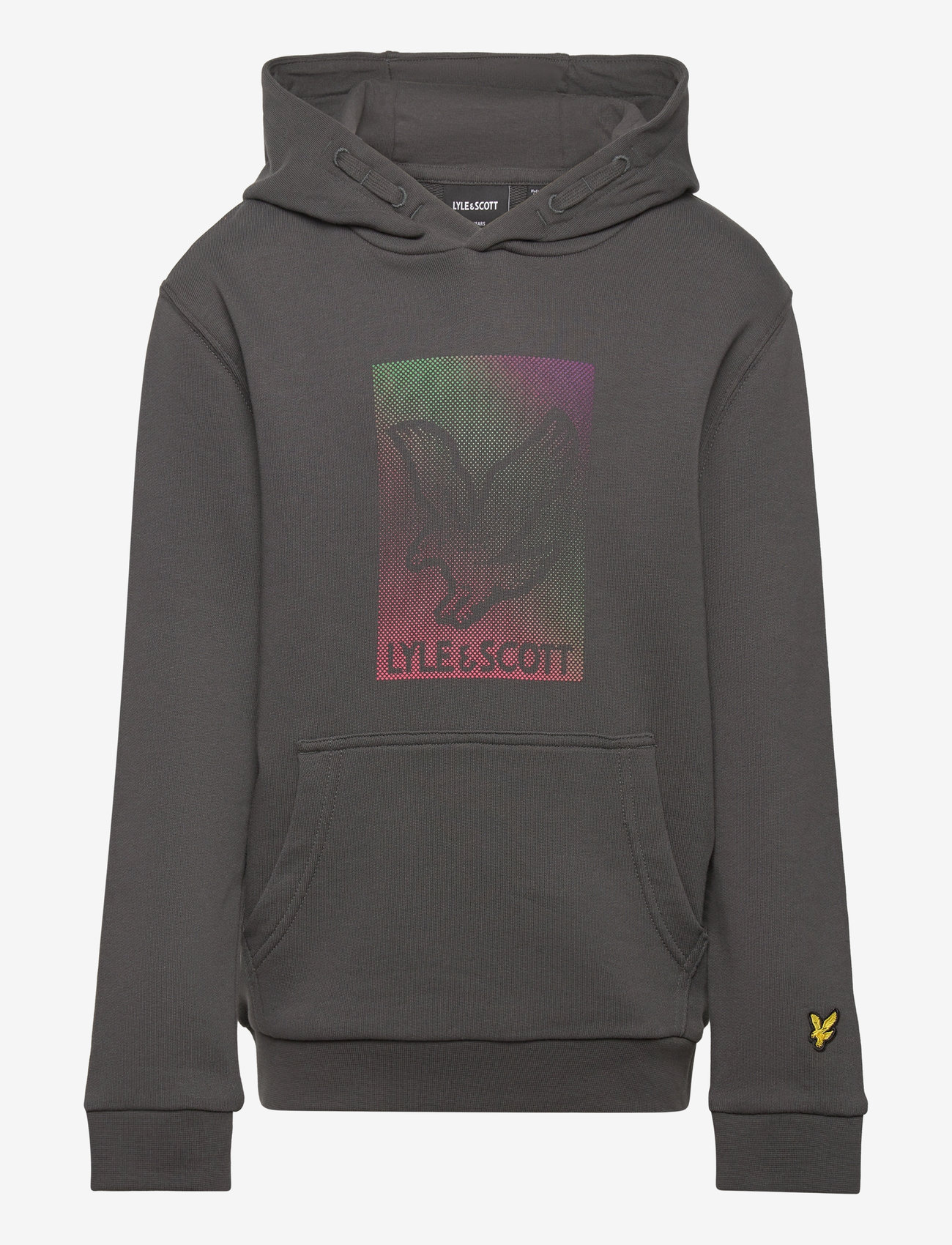 Lyle & Scott - Dotted Eagle Graphic Hoodie - w635 gunmetal - 0