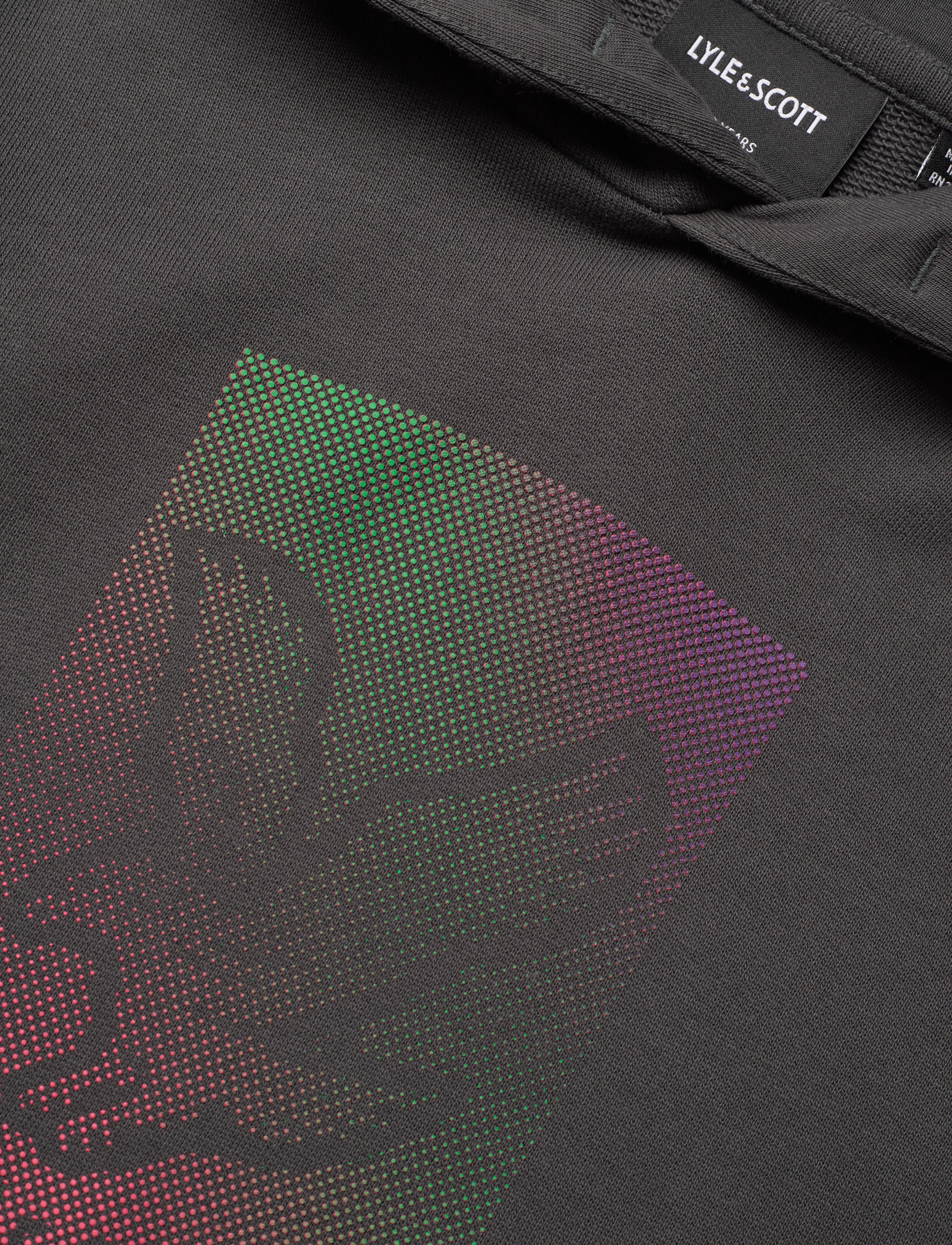 Lyle & Scott - Dotted Eagle Graphic Hoodie - w635 gunmetal - 2