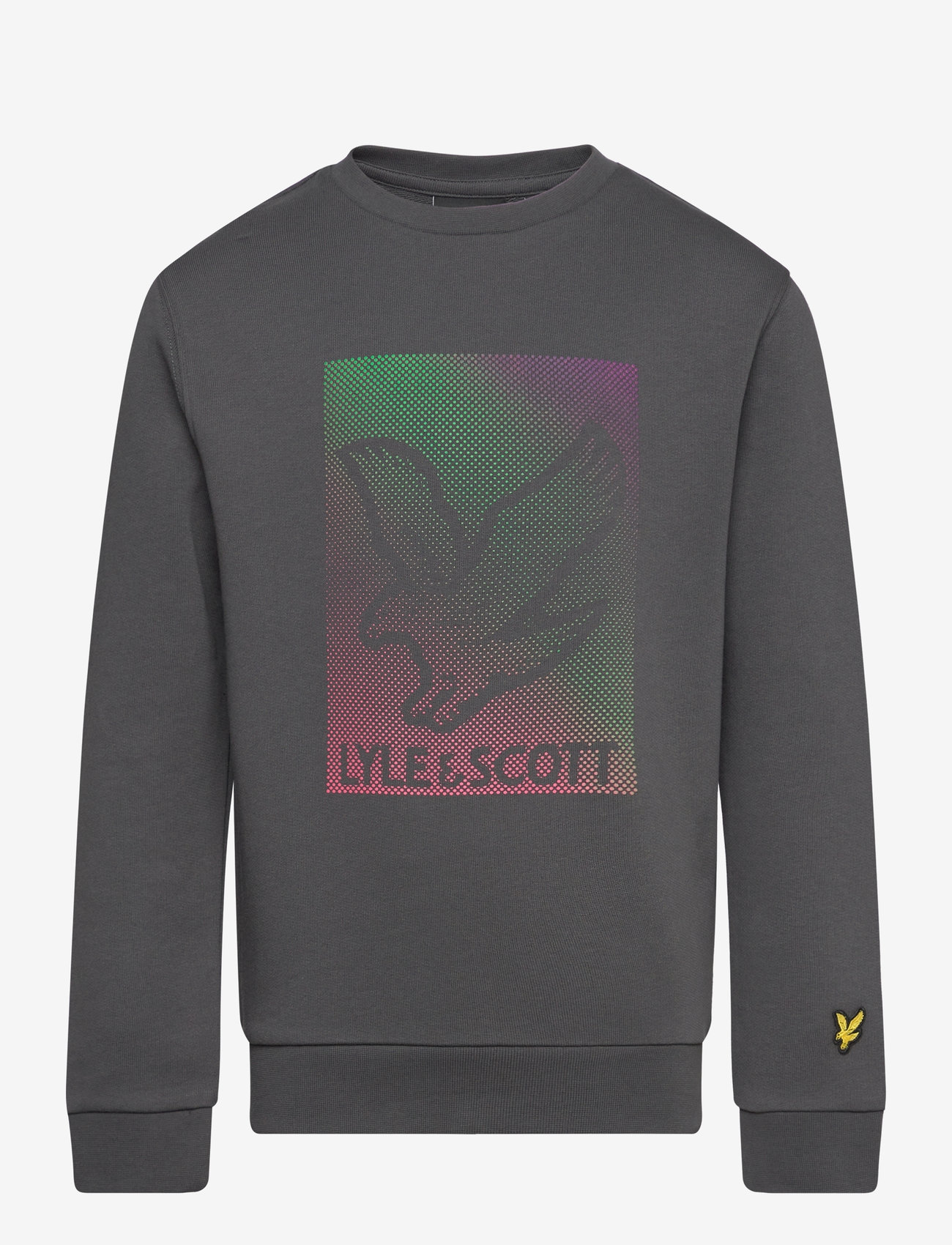 Lyle & Scott - Dotted Eagle Graphic Sweatshirt - w635 gunmetal - 0
