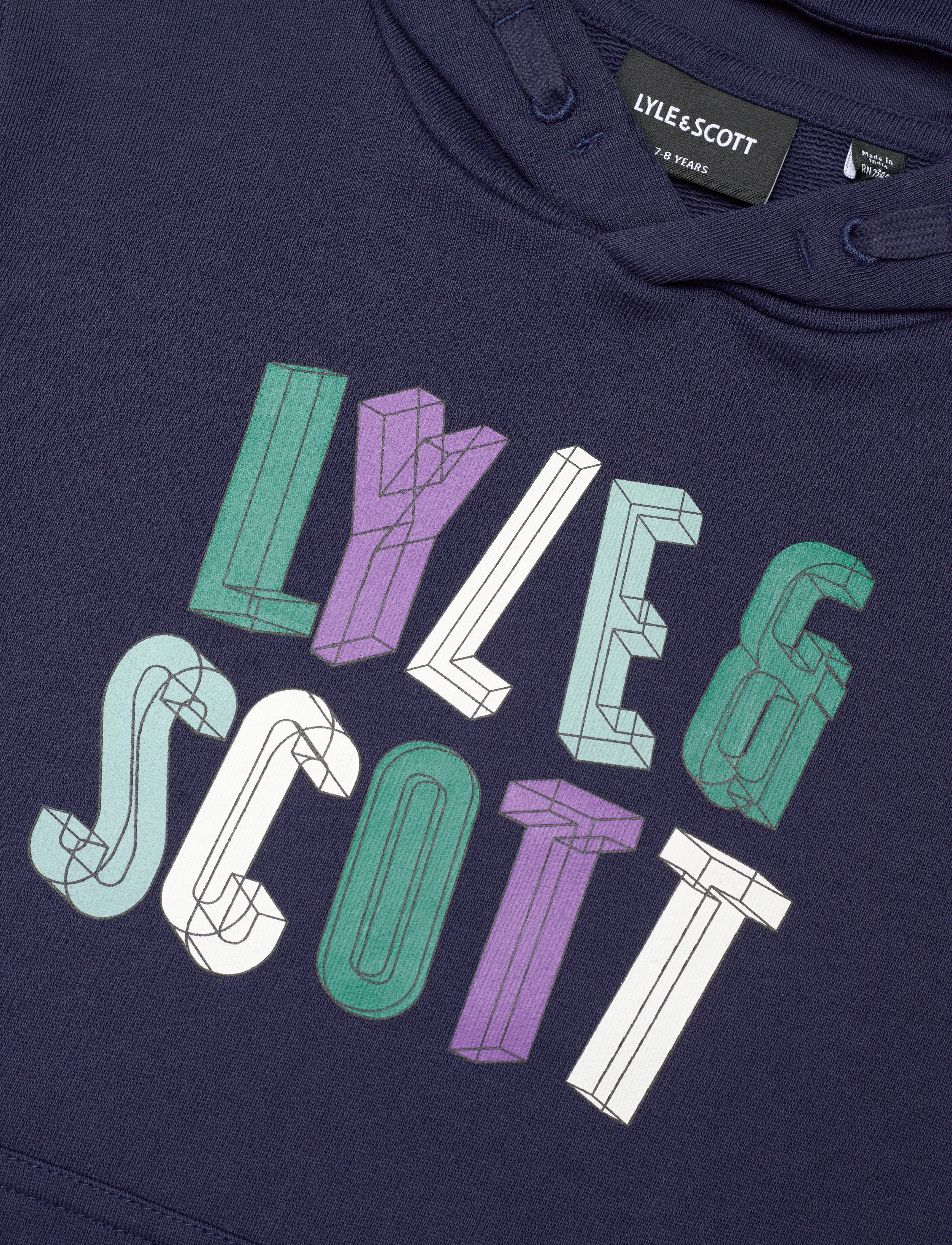 Lyle & Scott - Polygon Graphic Hoodie - z99 navy - 2