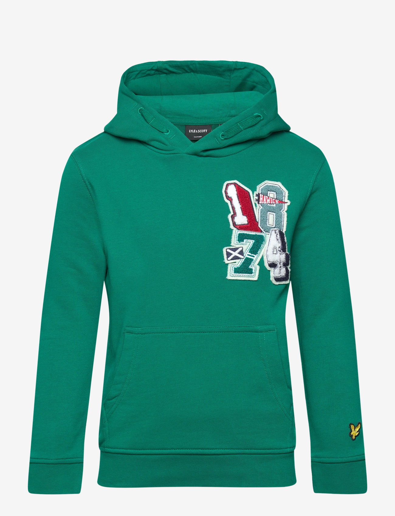 Lyle & Scott - 1874 Patch Graphic Hoodie - x154 court green - 0