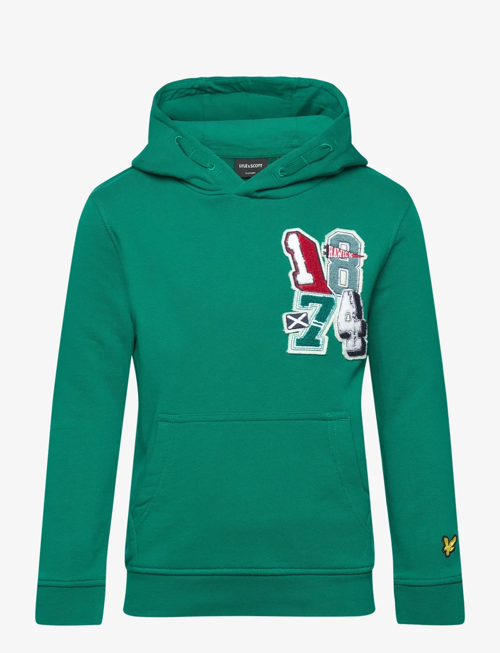 Lyle & Scott - 1874 Patch Graphic Hoodie - kapuutsiga dressipluusid - x154 court green - 0