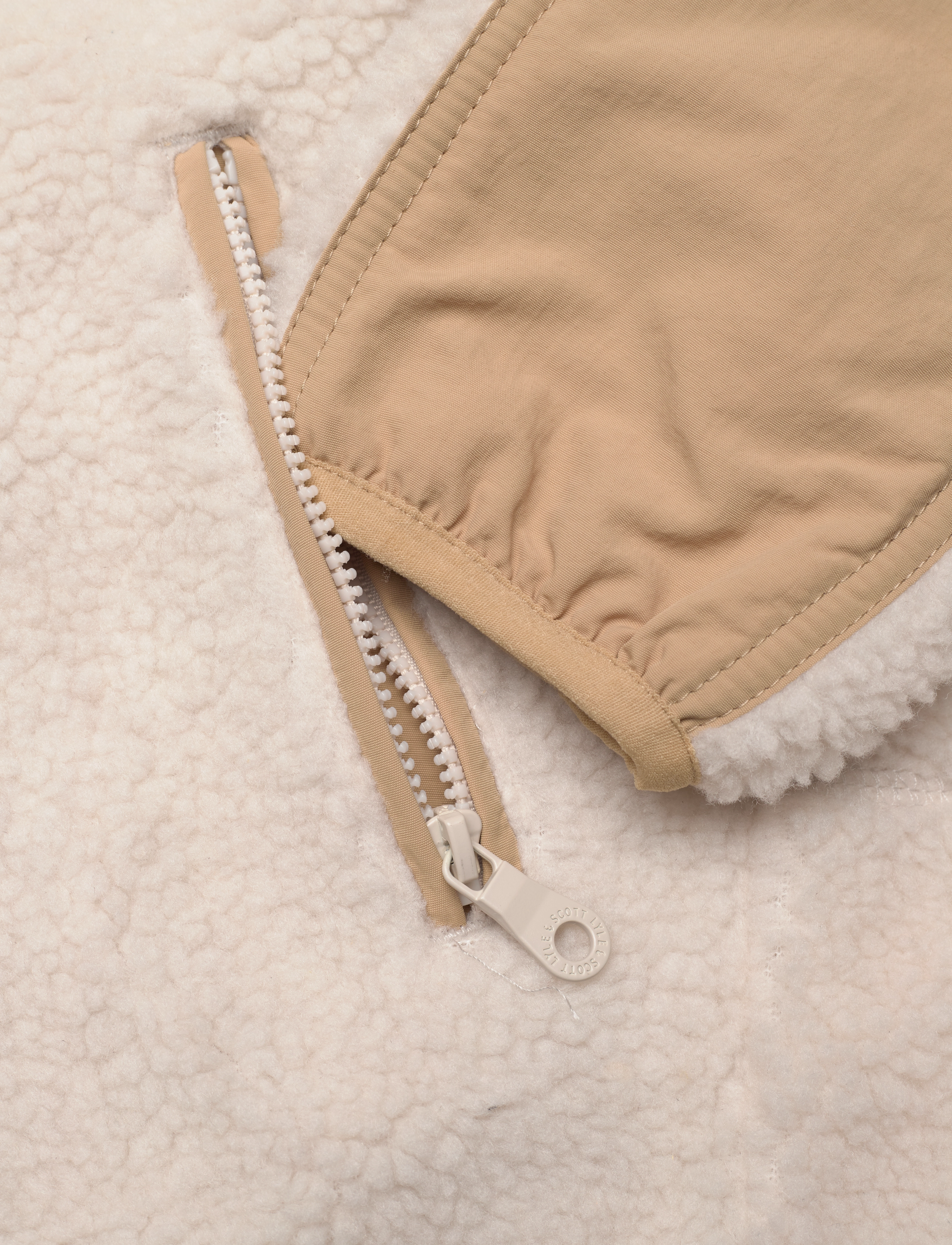 Lyle & Scott - Woven Trim Sherpa Fleece - w870 cove - 3