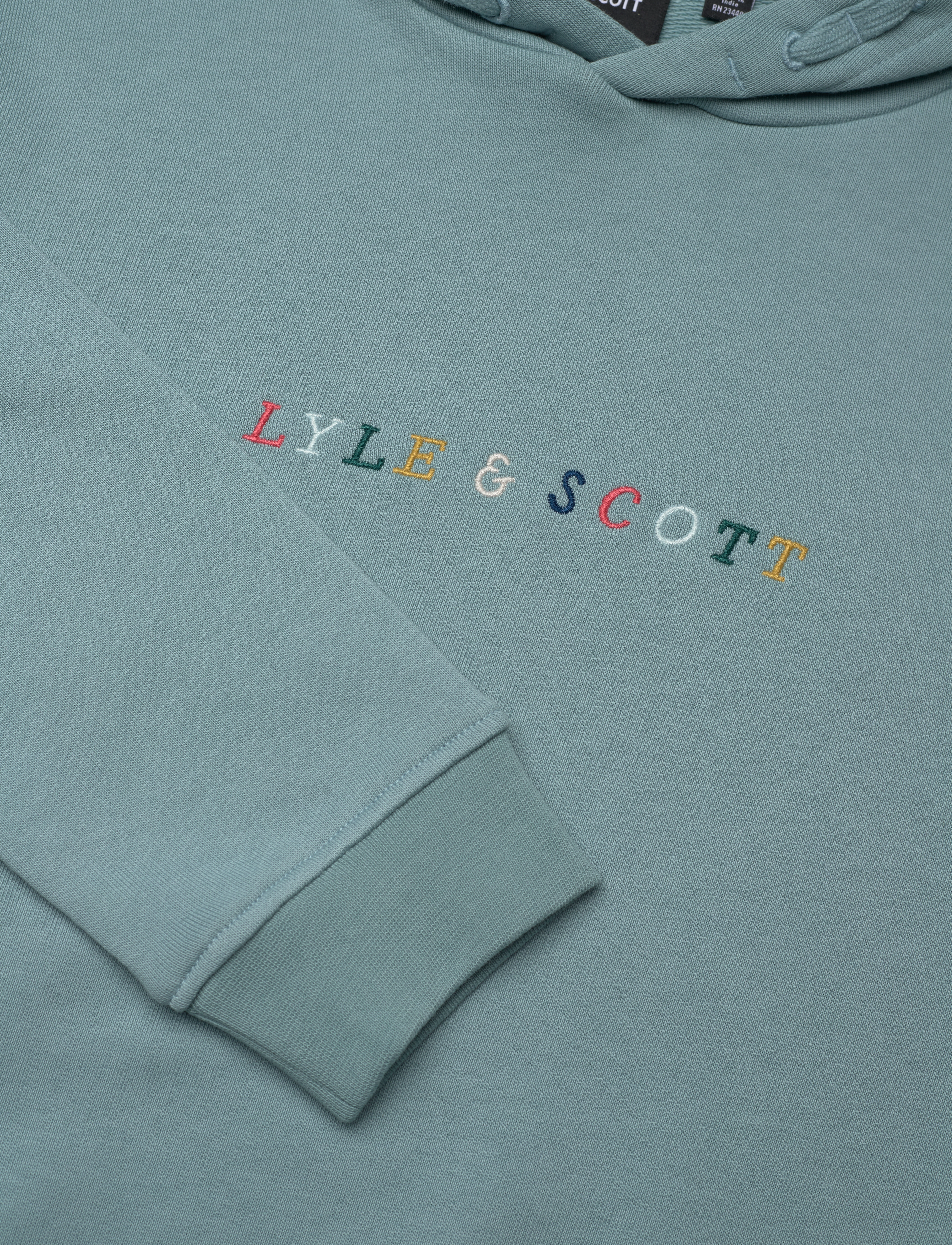 Lyle & Scott - Multi Coloured Embroidery Hoodie - blue smoke - 2