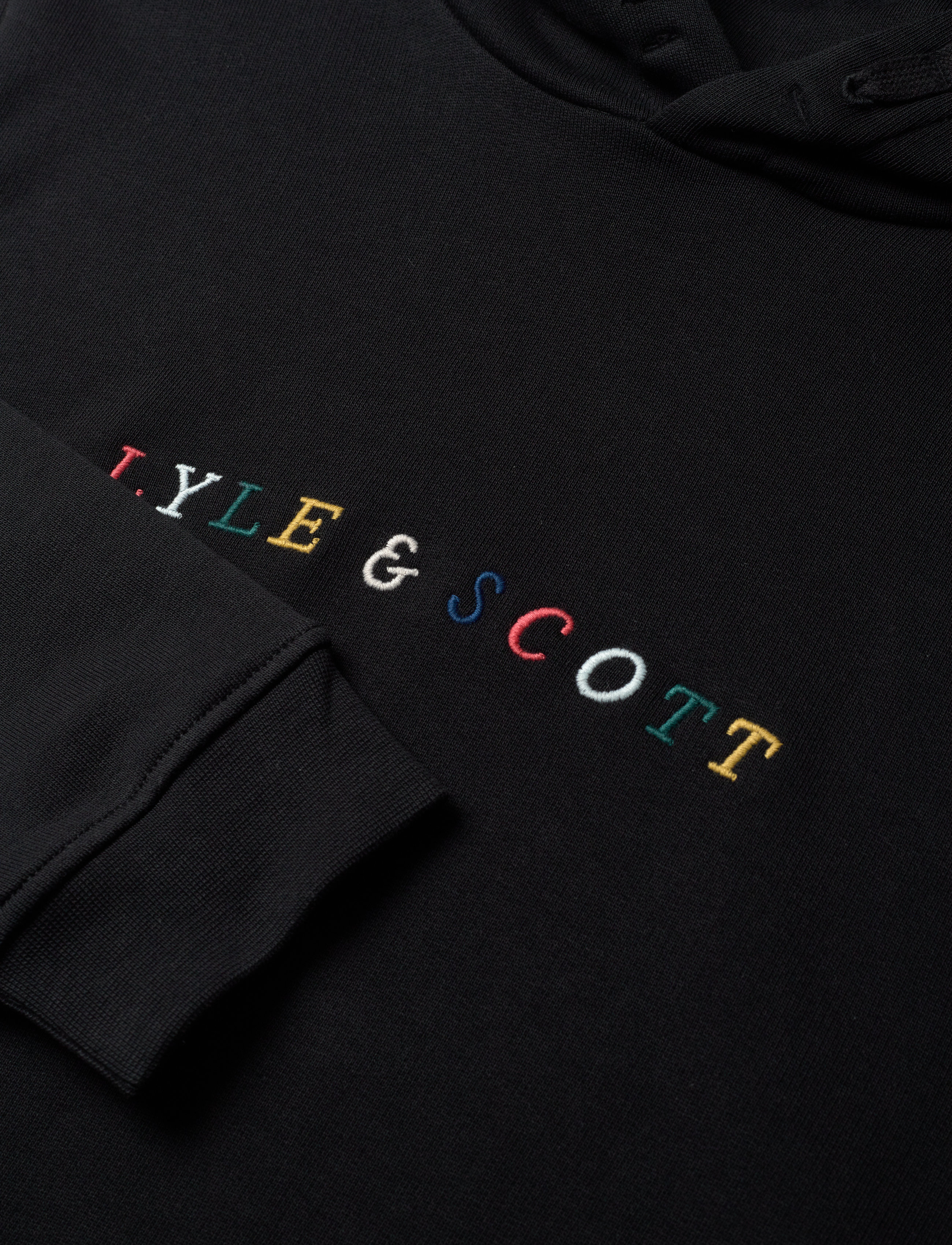 Lyle & Scott - Multi Coloured Embroidery Hoodie - jet black - 2