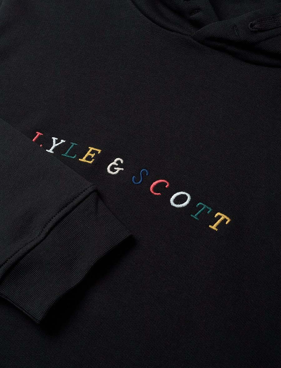 Lyle & Scott - Multi Coloured Embroidery Hoodie - jet black - 2