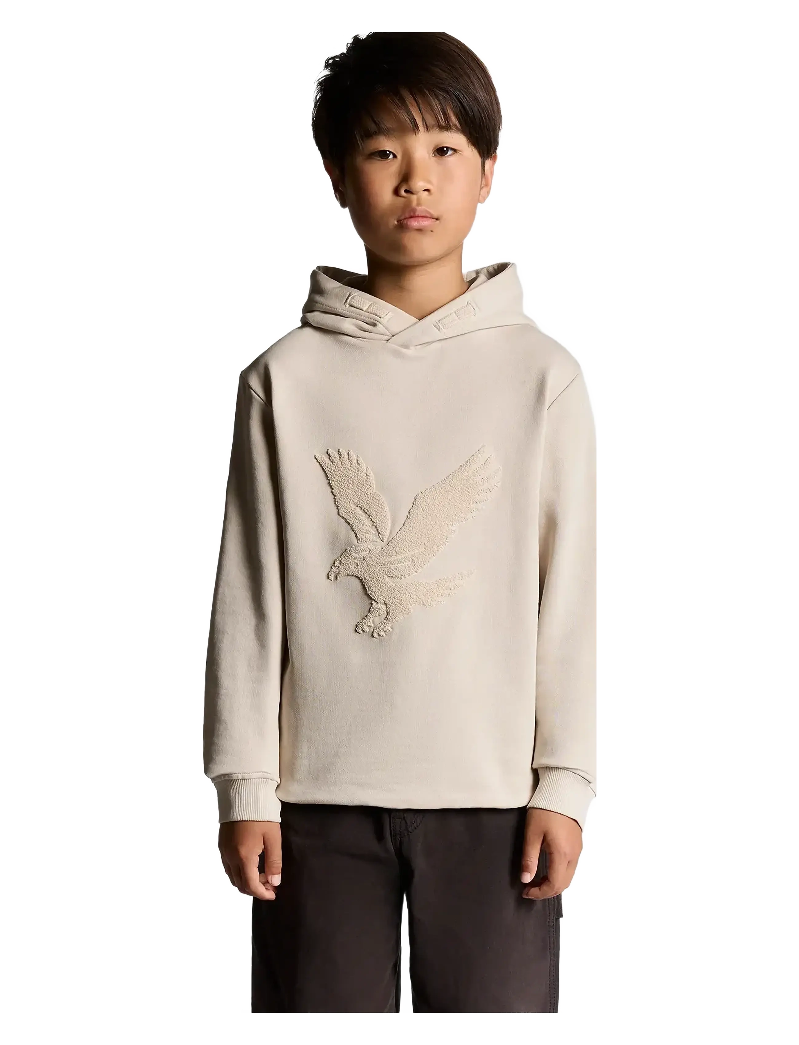 Lyle & Scott Towelling Eagle Pullover Hoodie - 4 for 3 - PUTTY / beige