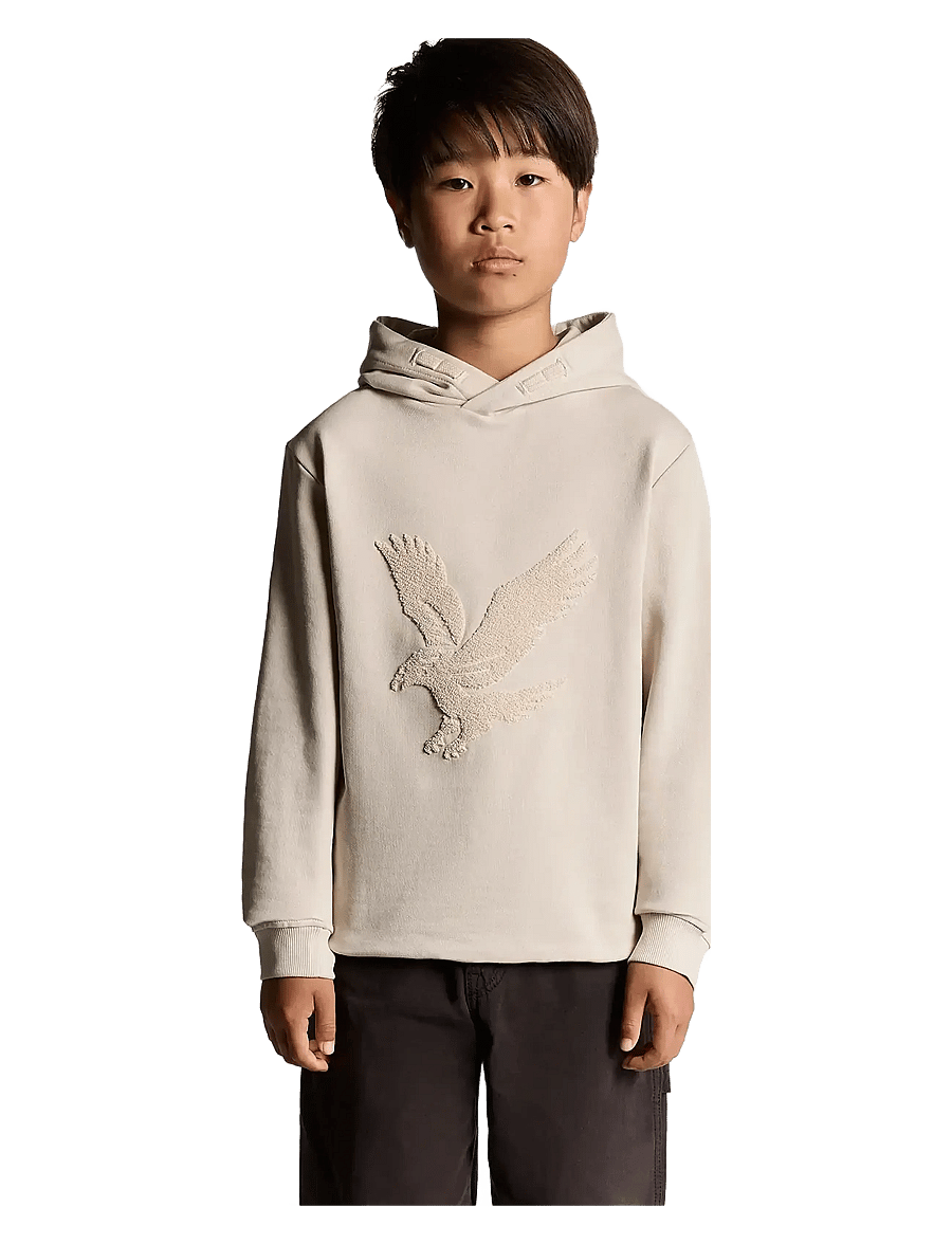 Lyle & Scott - Towelling Eagle Pullover Hoodie - huvtröjor - putty - 1